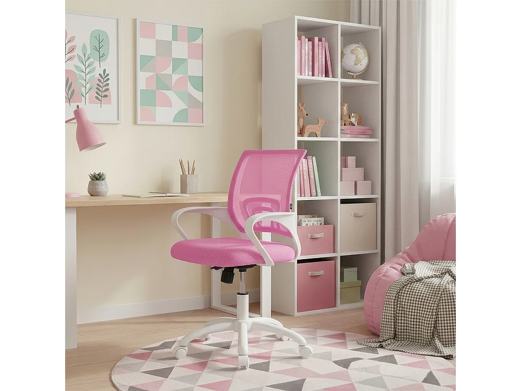 Sedia da ufficio ergonomica girevole fucsia – Happy