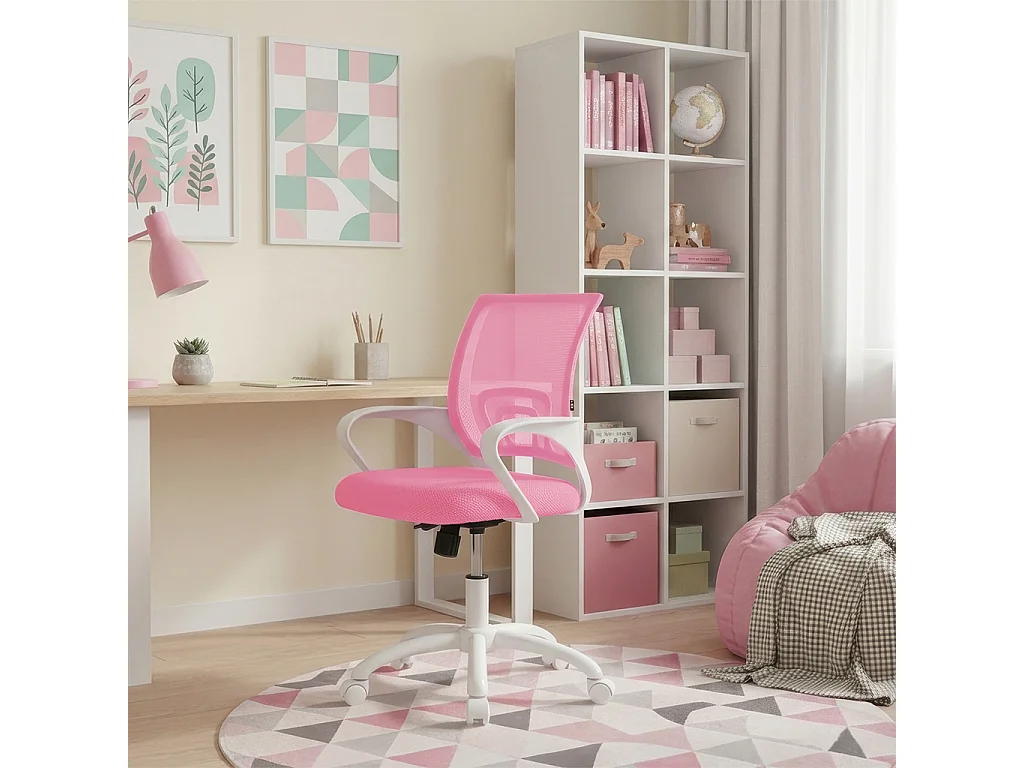 Sedia da ufficio ergonomica girevole fucsia – Happy