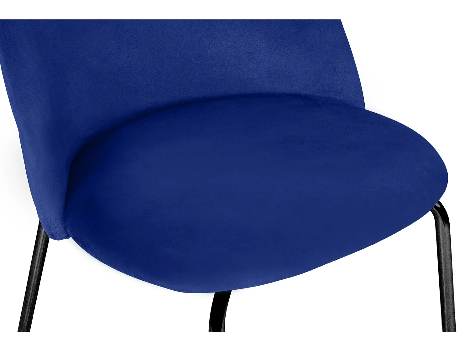 Sgabello cucina imbottito, sgabello alto in velluto blu piede nero – Nicole