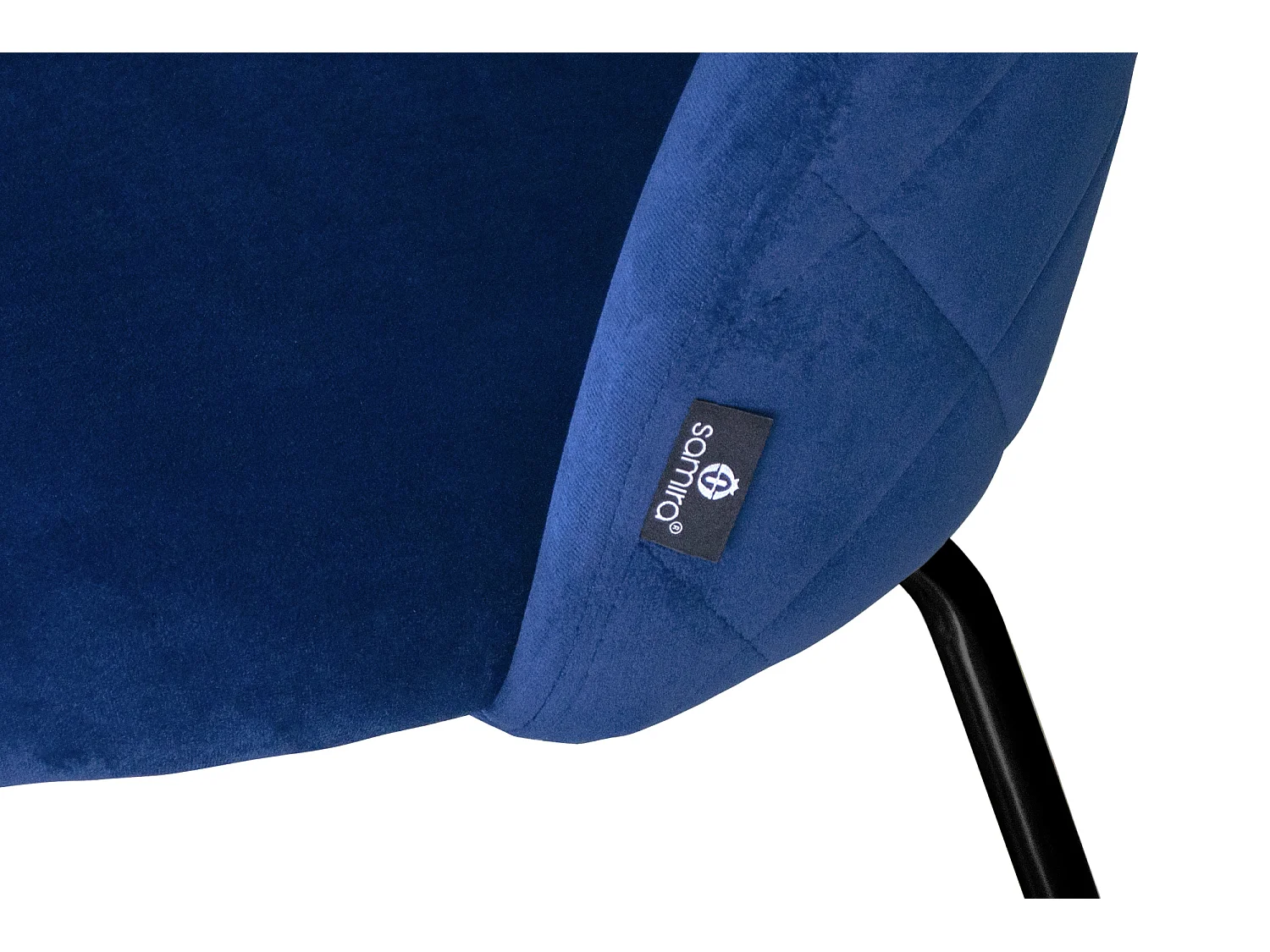 Sgabello cucina imbottito, sgabello alto in velluto blu piede nero – Nicole