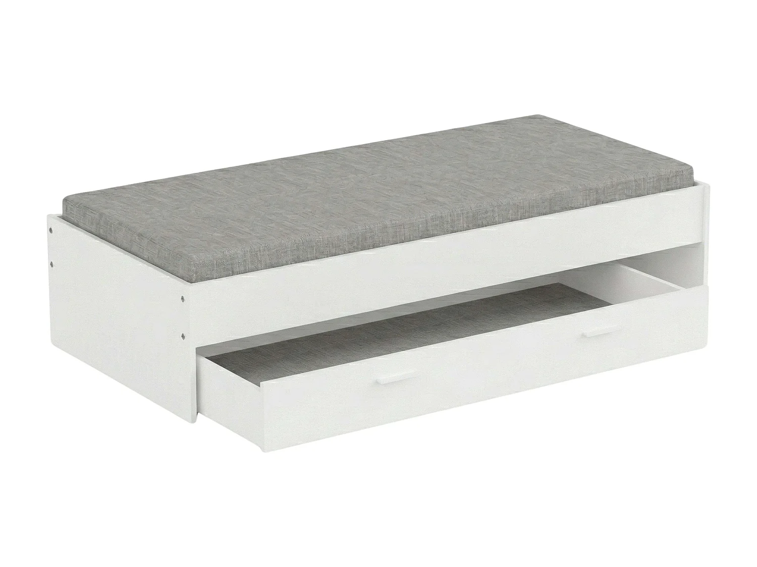 Pack hab. juvenil infantil Tidy blanco mate armario puente+cama ind.+cajón