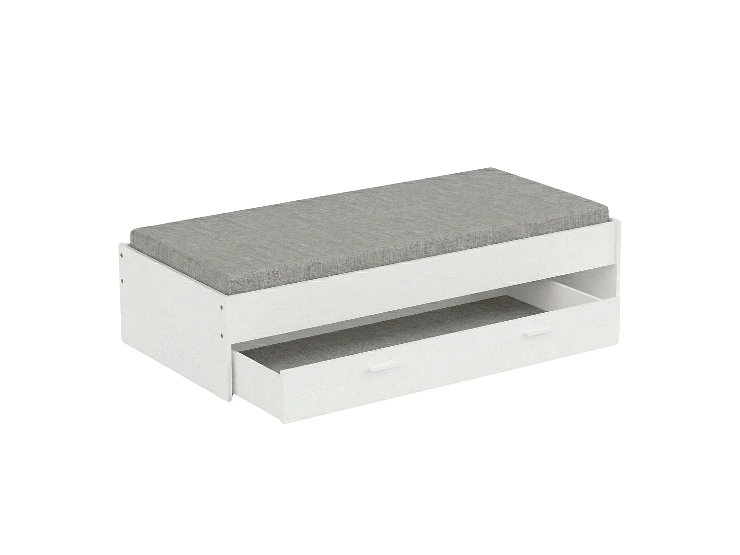 Pack hab. juvenil infantil Tidy blanco mate armario puente+cama ind.+cajón