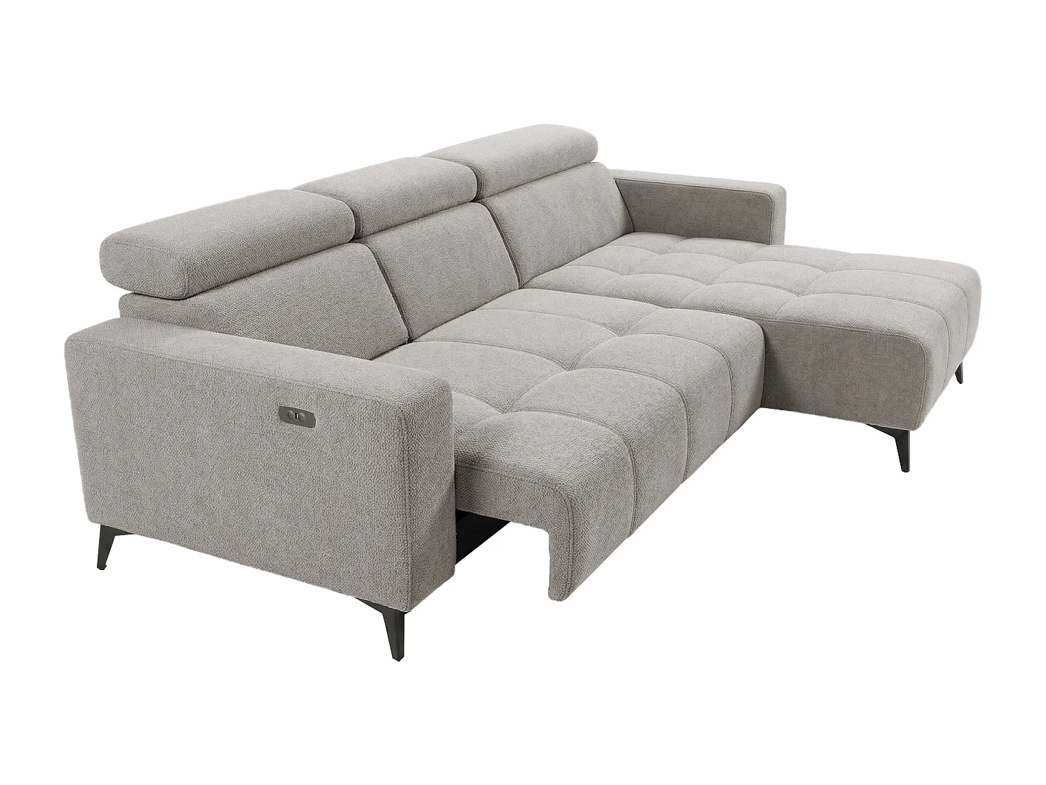 Nicolette - Canapé d’angle moderne avec fonction relax électrique