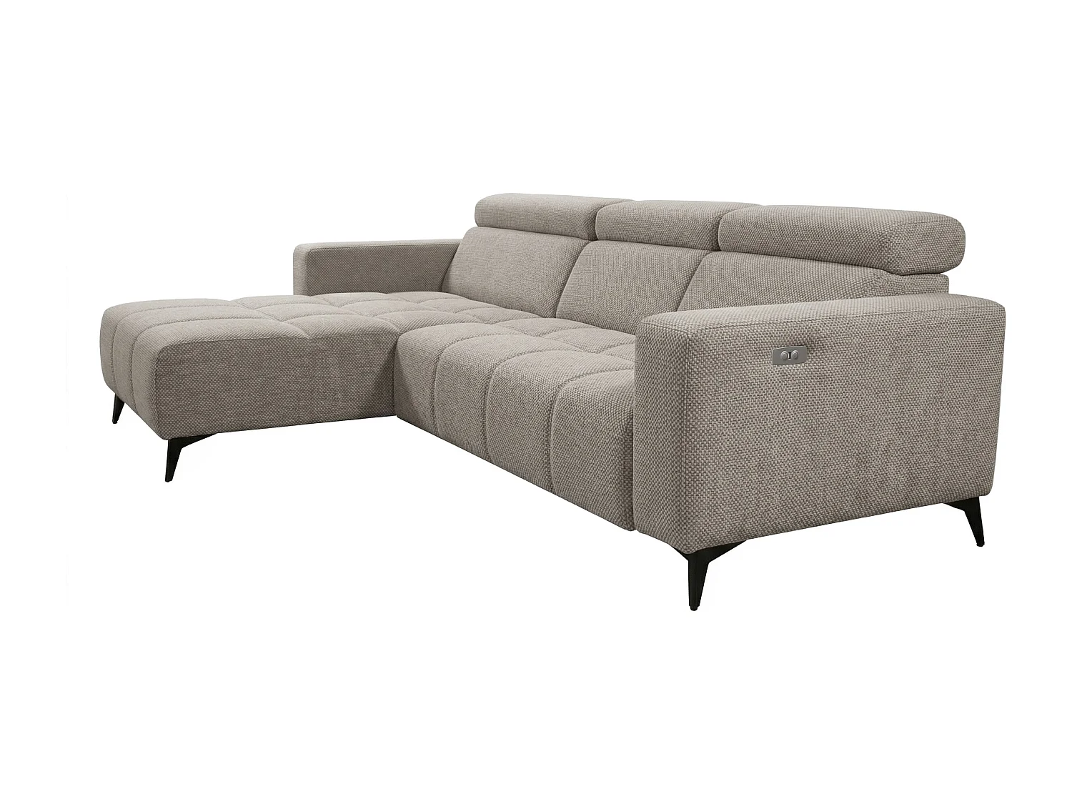 Nowoczesny narożnik Nicolette z elektryczną funkcją relax