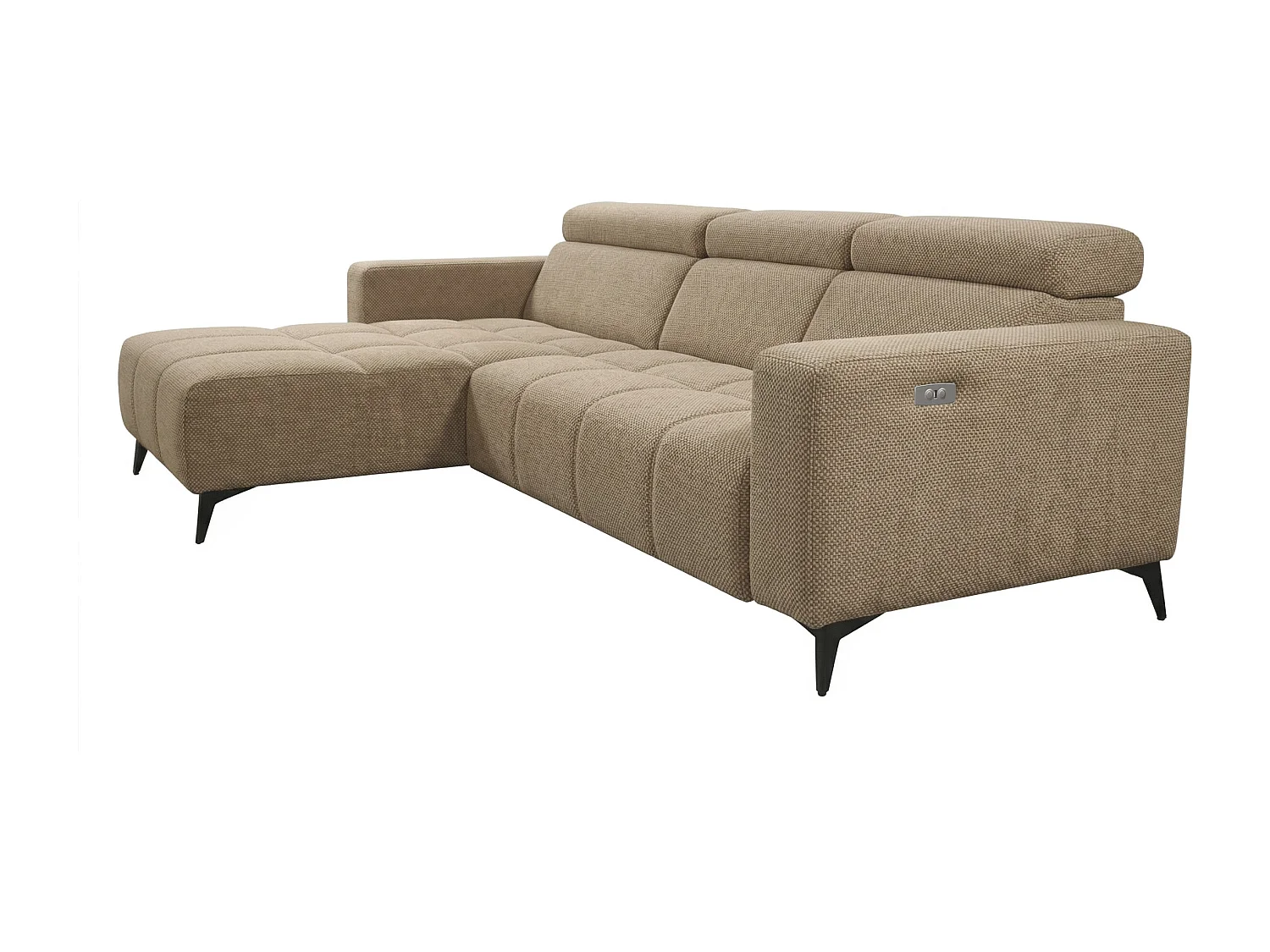 Nowoczesny narożnik Nicolette z elektryczną funkcją relax