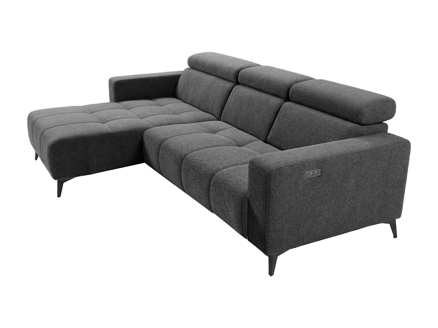 Nowoczesny narożnik Nicolette z elektryczną funkcją relax