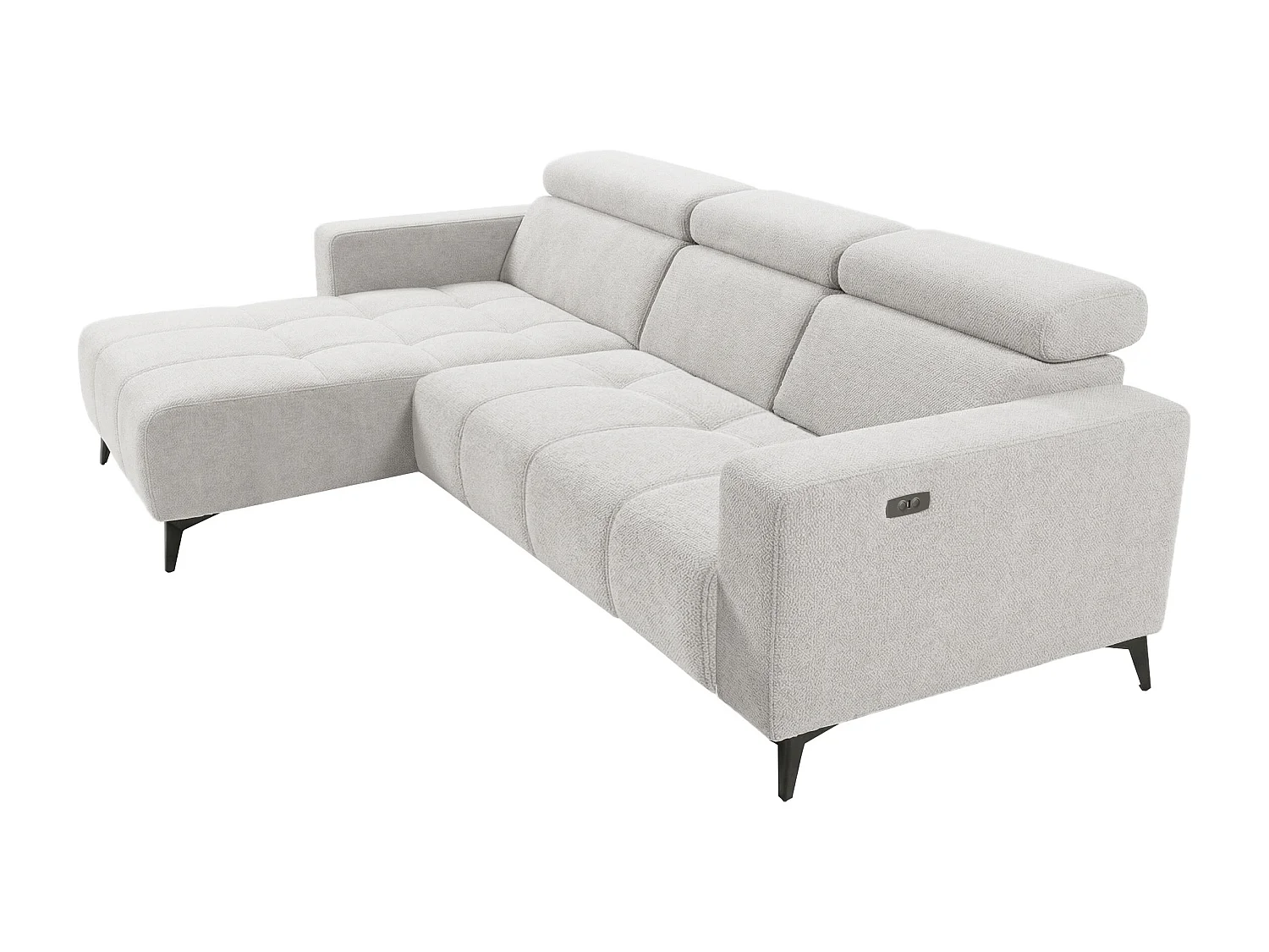 Nowoczesny narożnik Nicolette z elektryczną funkcją relax