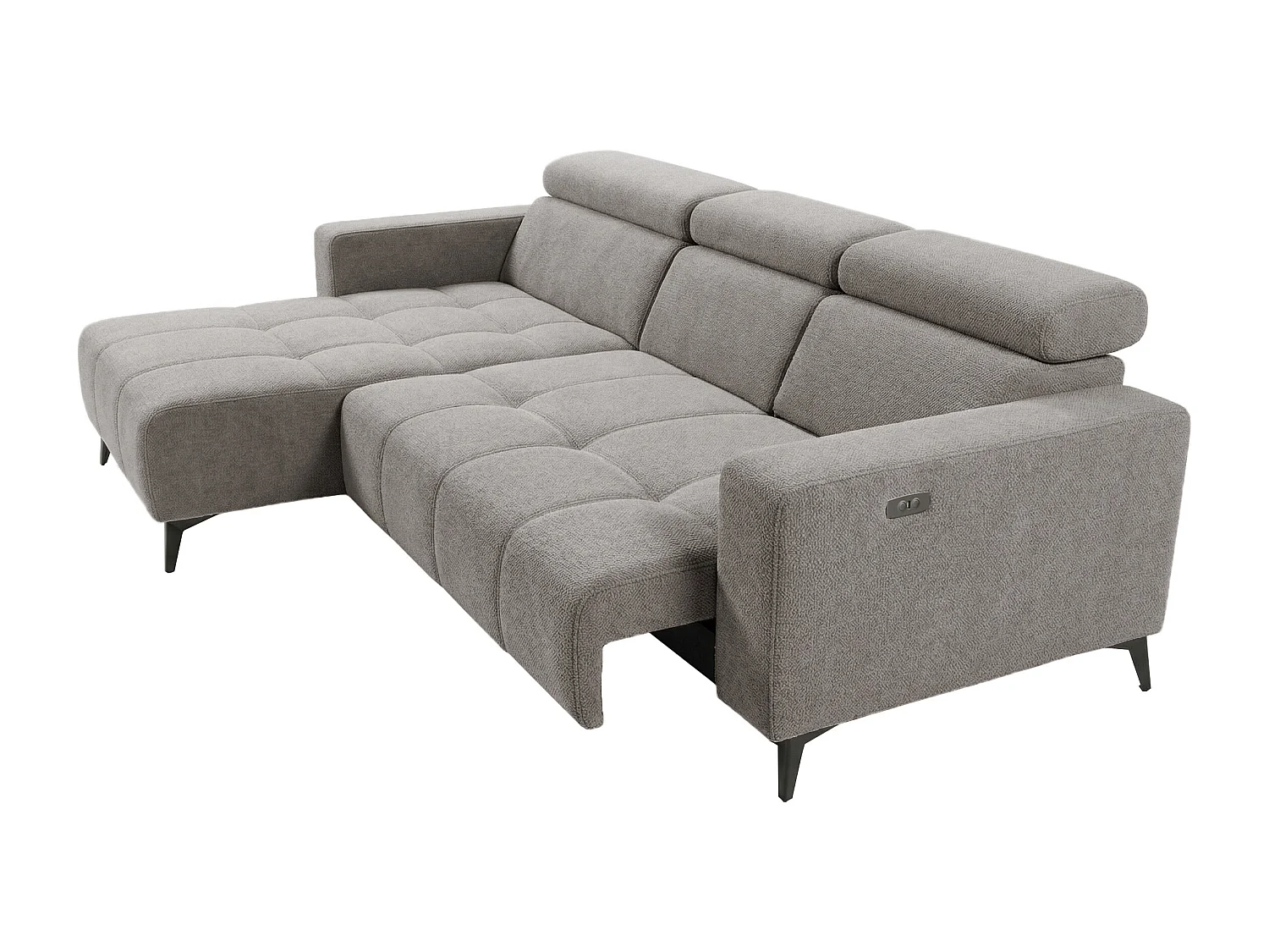 Nowoczesny narożnik Nicolette z elektryczną funkcją relax