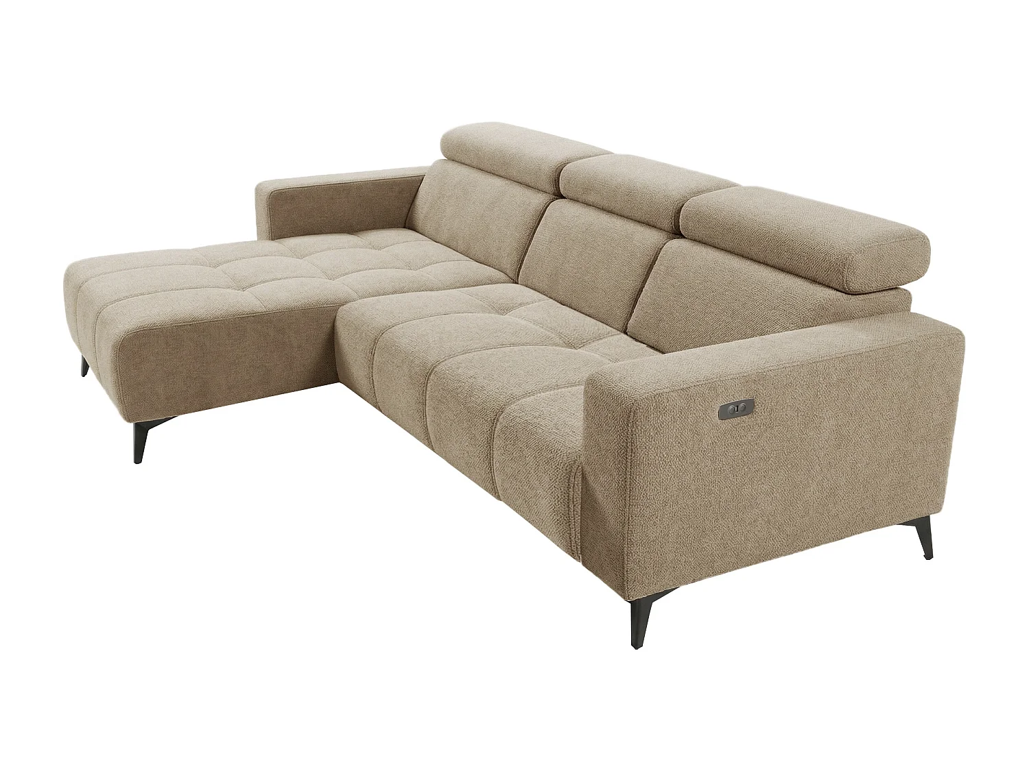 Nicolette - Moderner Ecksofa mit elektrischer Relaxfunktion