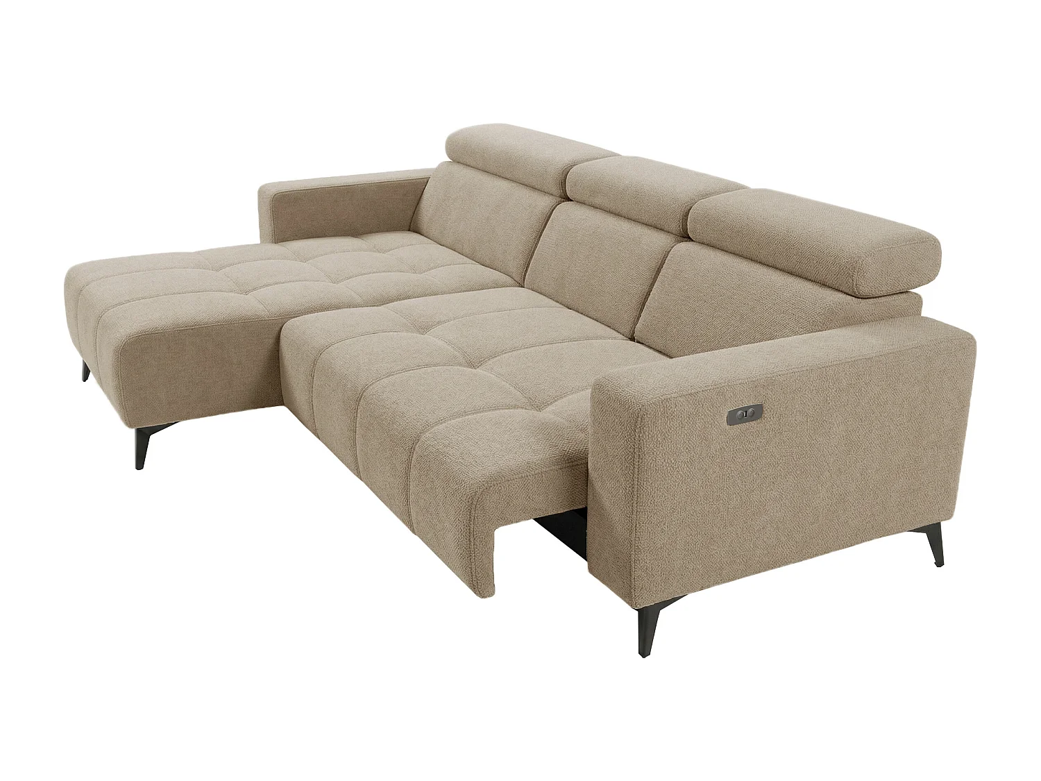 Nicolette - Moderner Ecksofa mit elektrischer Relaxfunktion