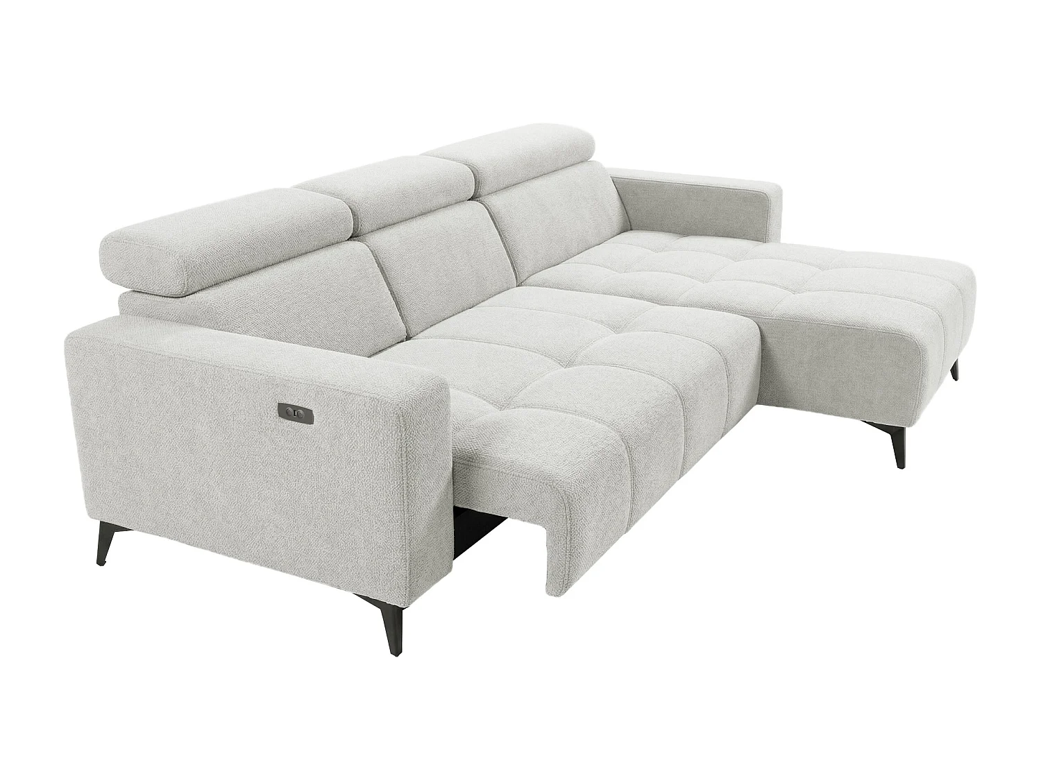 Nicolette - Canapé d’angle moderne avec fonction relax électrique