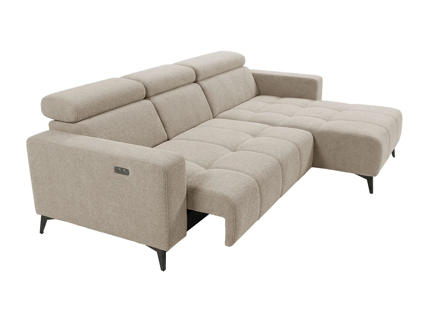 Nicolette - Canapé d’angle moderne avec fonction relax électrique