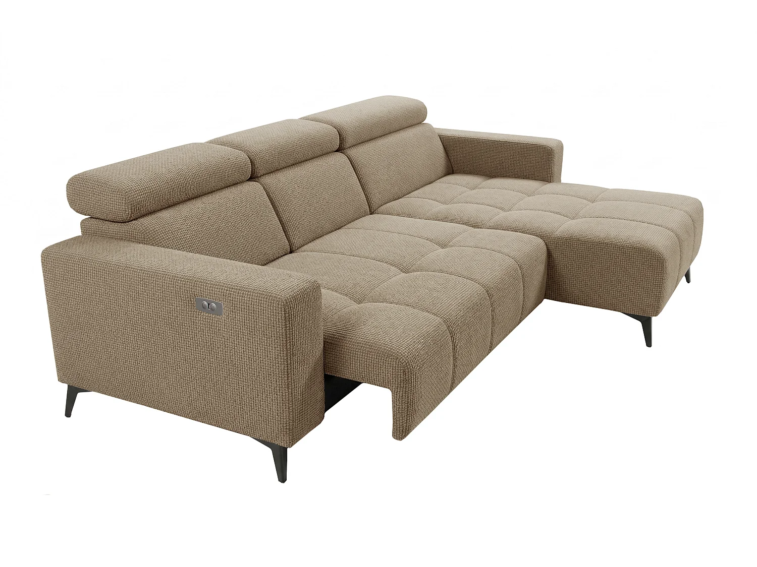 Nicolette – Moderne hoekbank met elektrische relaxfunctie