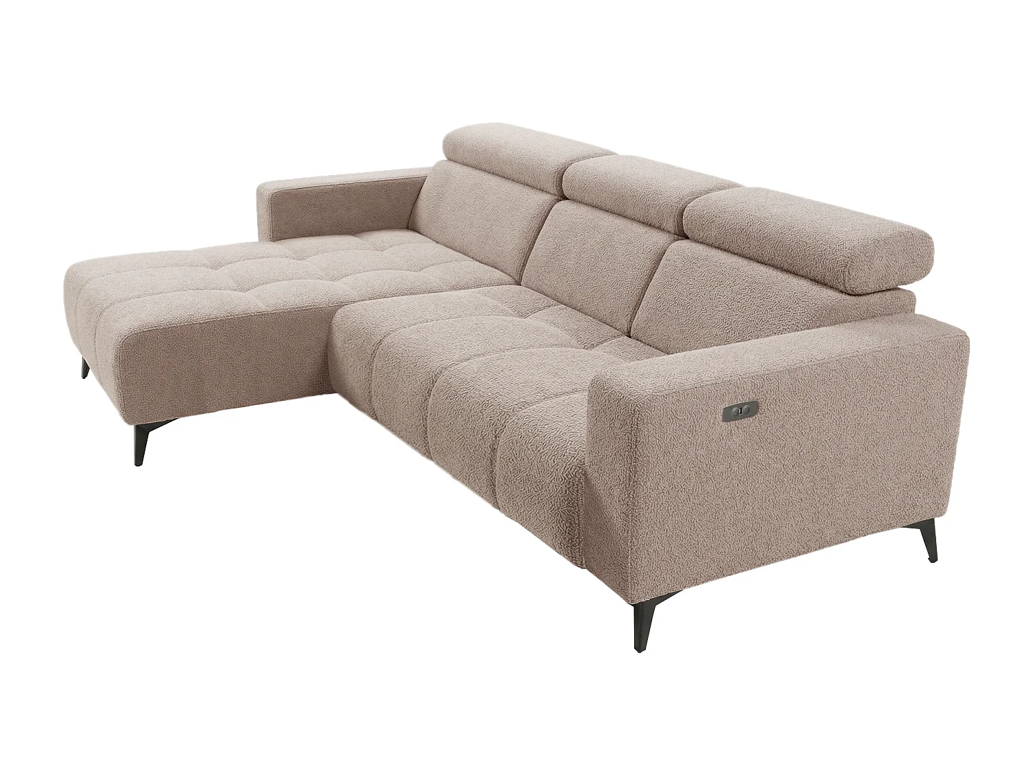 Nowoczesny narożnik Nicolette z elektryczną funkcją relax