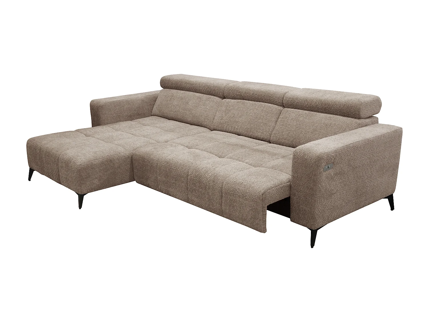 Nicolette - Canapé d’angle moderne avec fonction relax électrique