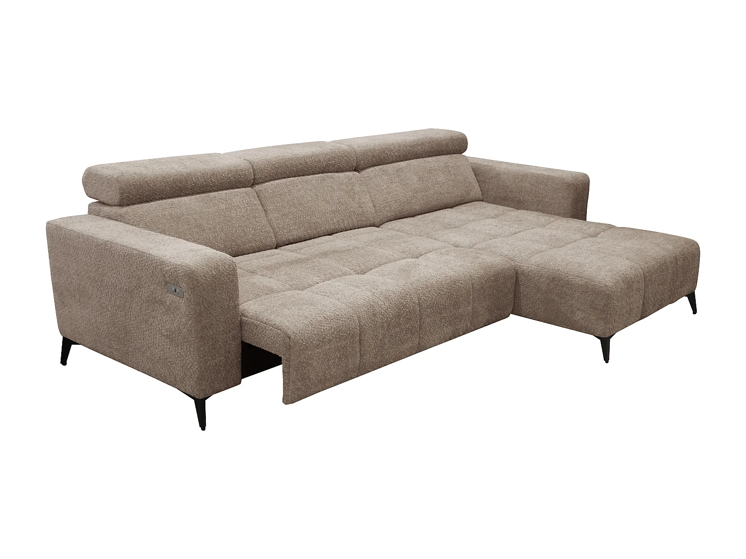 Nicolette - Canapé d’angle moderne avec fonction relax électrique