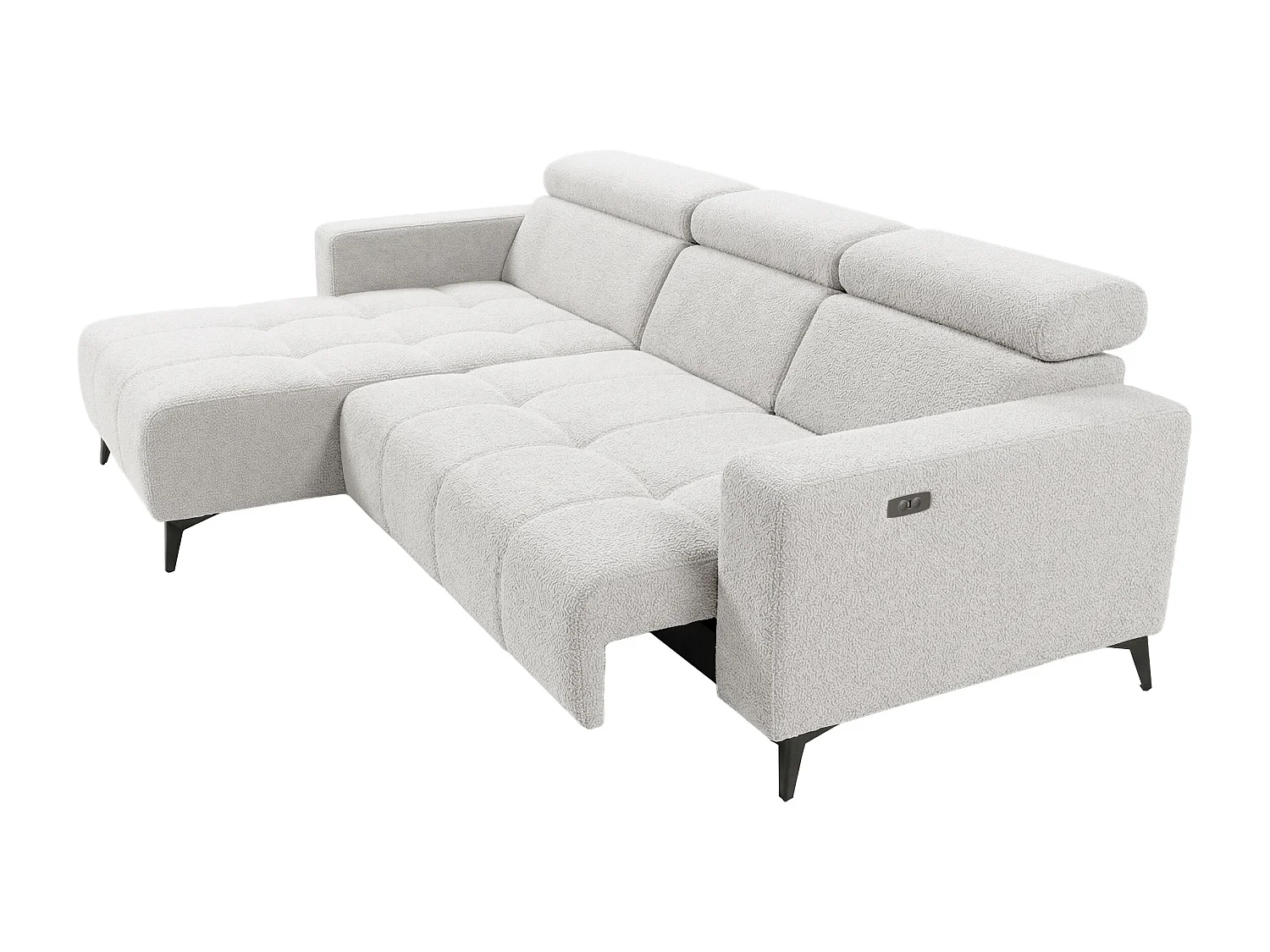 Nicolette - Canapé d’angle moderne avec fonction relax électrique