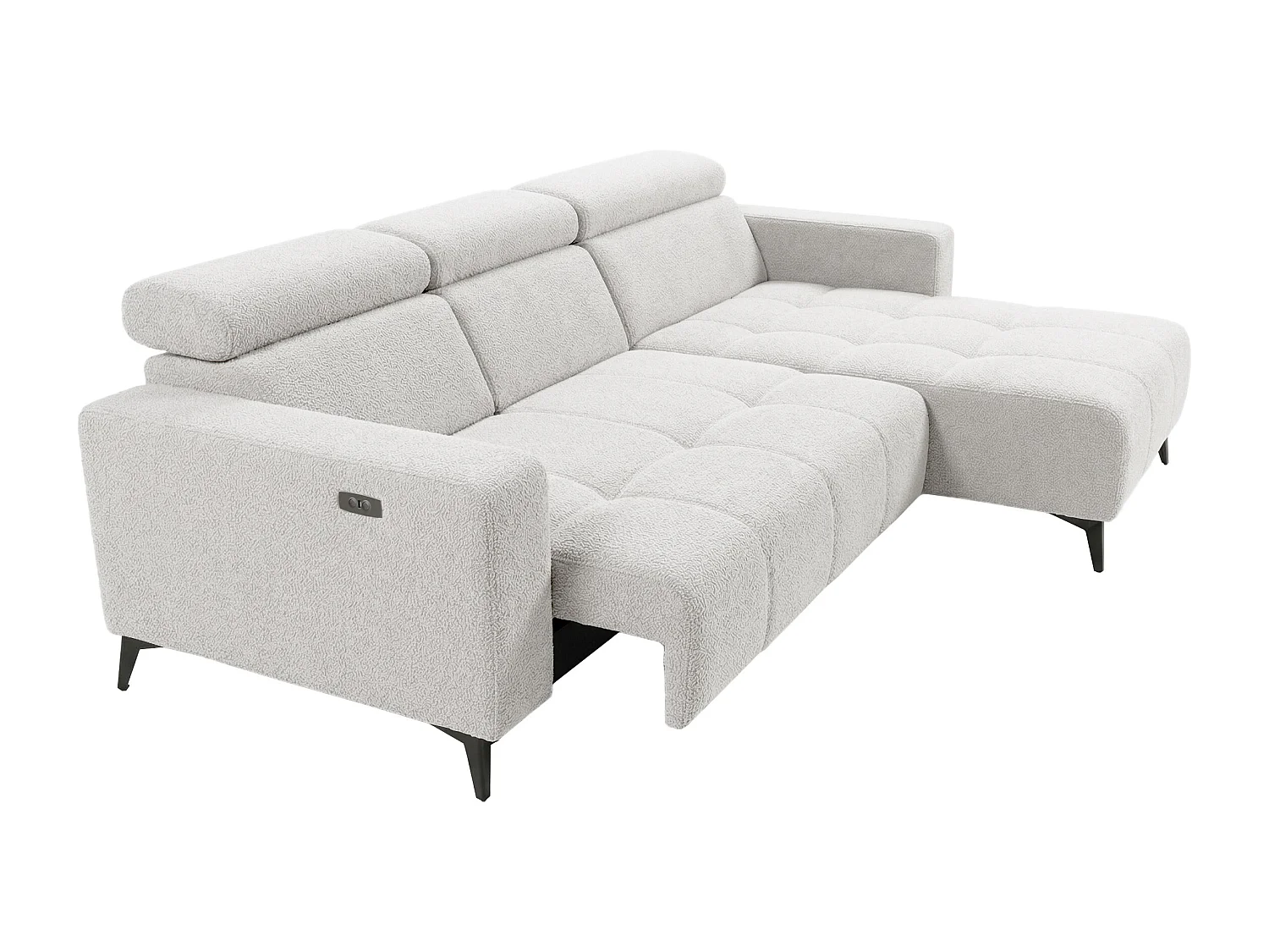 Nicolette - Canapé d’angle moderne avec fonction relax électrique