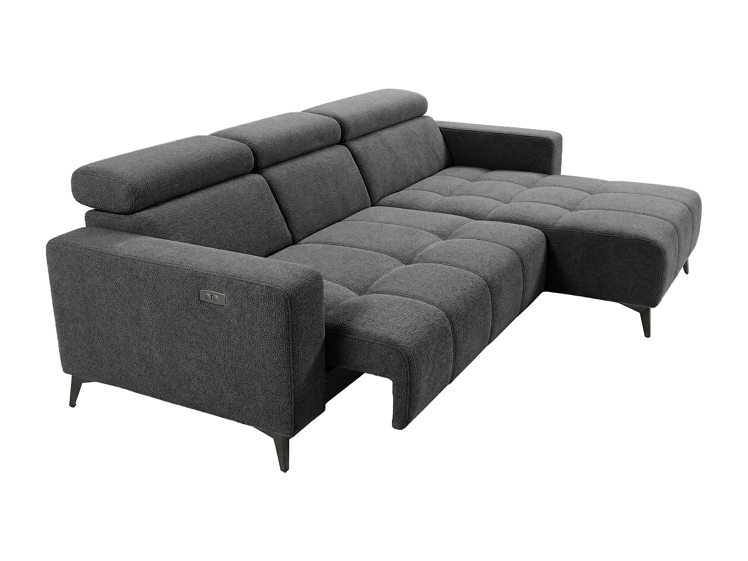 Nicolette - Canapé d’angle moderne avec fonction relax électrique