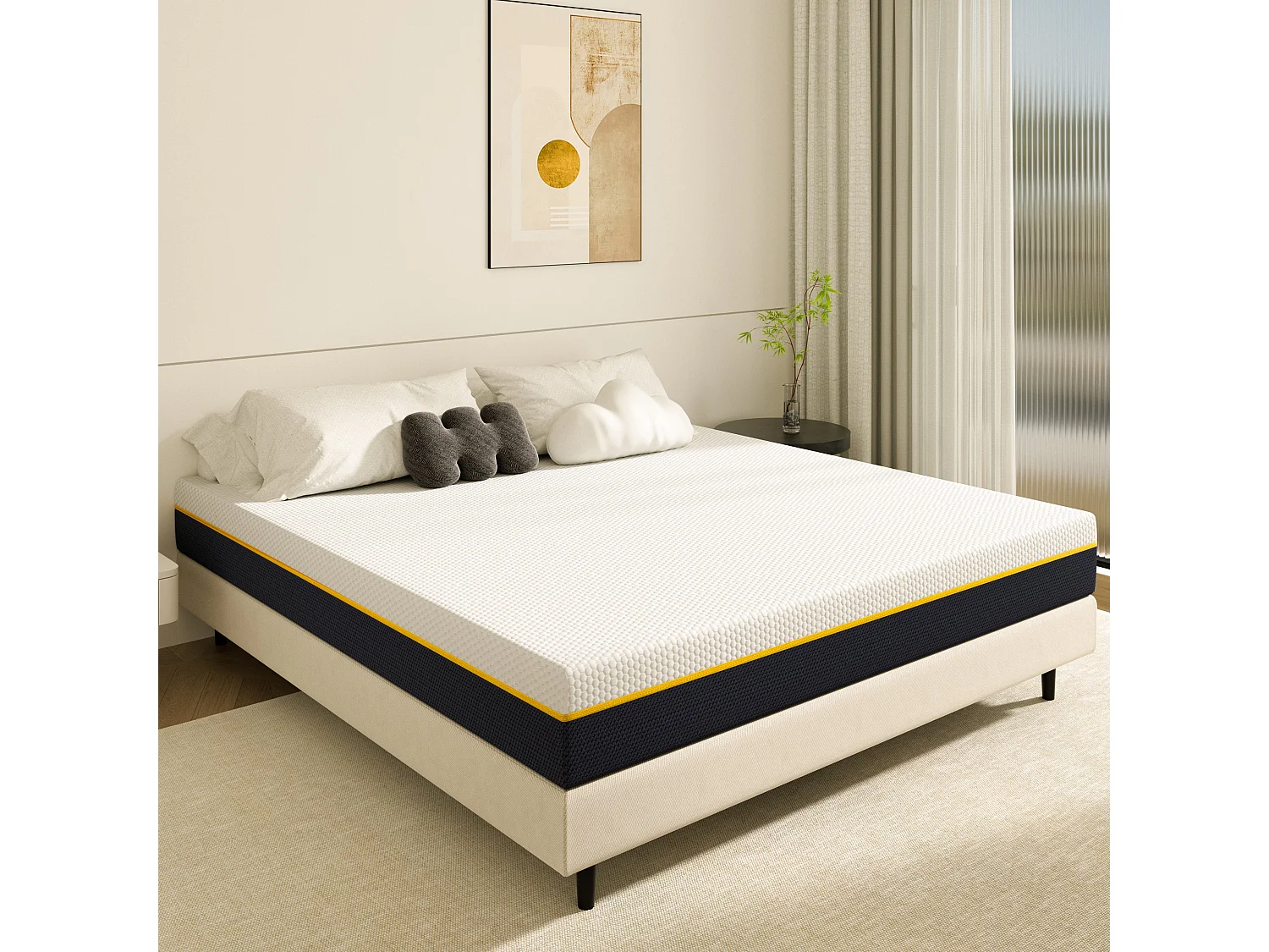 180 x 200 cm,Épaisseur 17 cm ,Matelas en Mousse à Mémoire de Forme Adulte