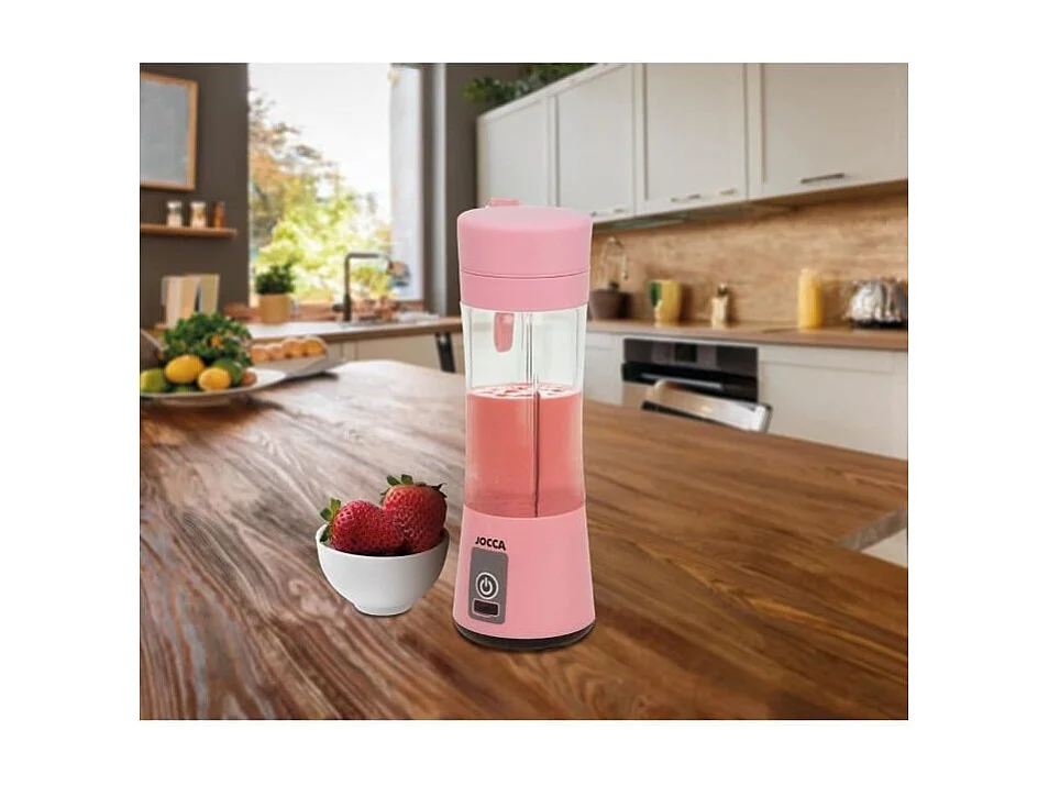 Blender portable - JOCCA - SWEET - 380 ml - 2000 mAh - Avec câble USB - Rose
