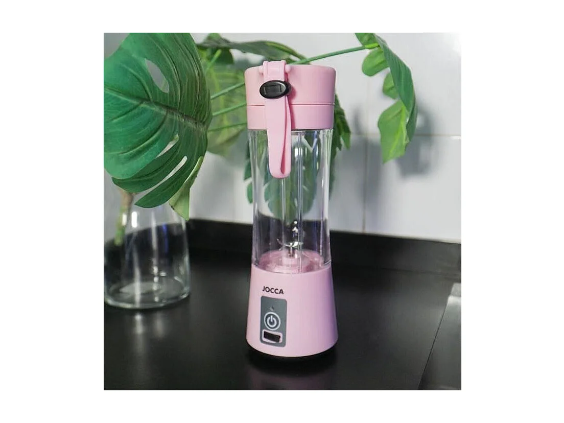 Blender portable - JOCCA - SWEET - 380 ml - 2000 mAh - Avec câble USB - Rose