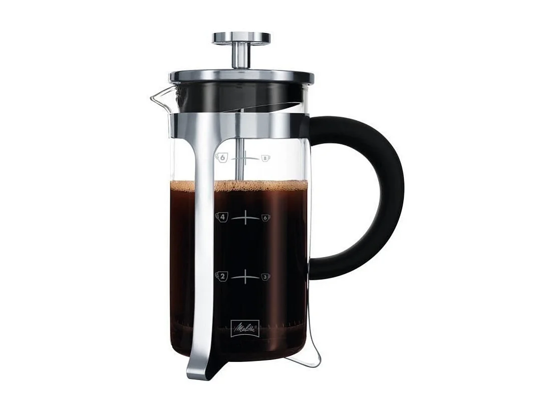 Cafetera de prensa francesa premium de vidrio y acero inoxidable de 8 tazas