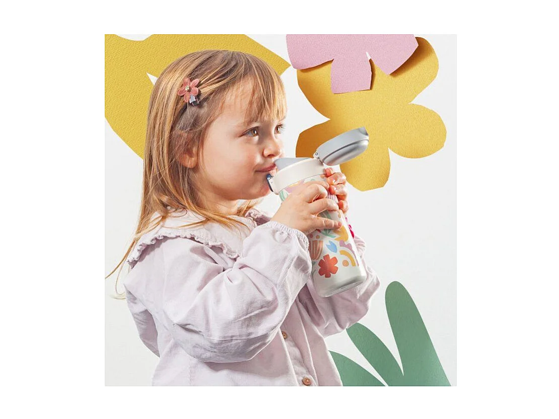 Gourde isotherme a bec verseur - MONBENTO - Enfants - Bouchon ouverture rapide - Pop Paper Cut
