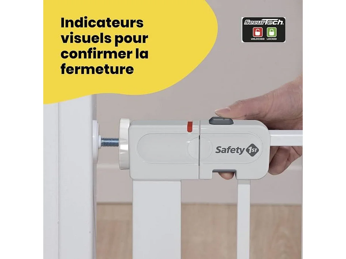 Barrière de sécurité Safety 1st Auto-Close métal 73–80 cm, Blanc