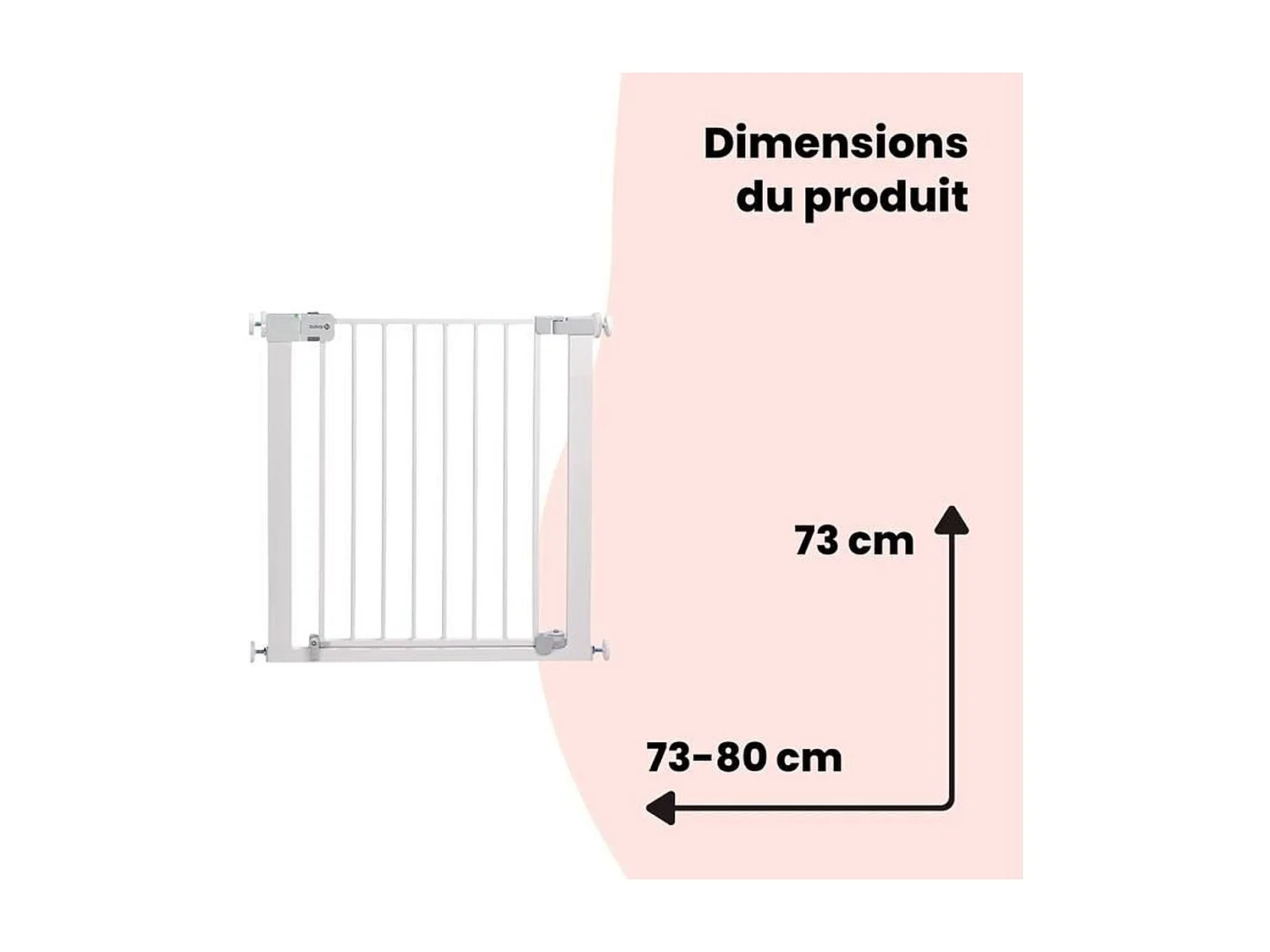 Barrière de sécurité Safety 1st Auto-Close métal 73–80 cm, Blanc