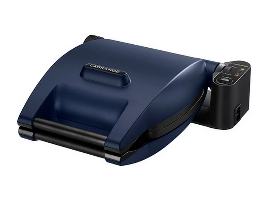 Gofrownica LAGRANGE Premium 1200W Niebieska z 3 Nieprzywierającymi Płytami do Gofrów, Wafli i Croque-Monsieur