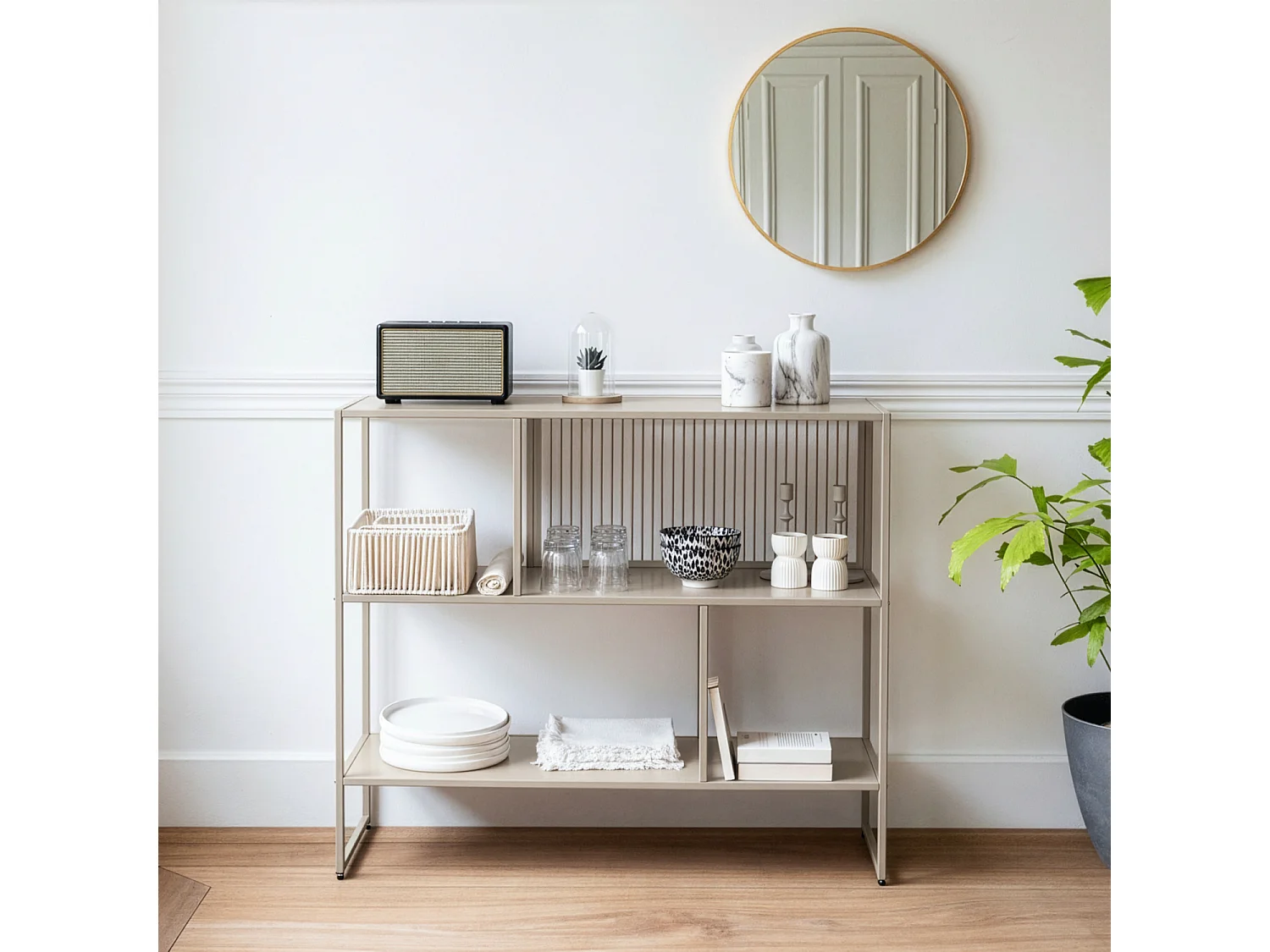 Étagère en métal taupe EMILIA - HAPPY GARDEN