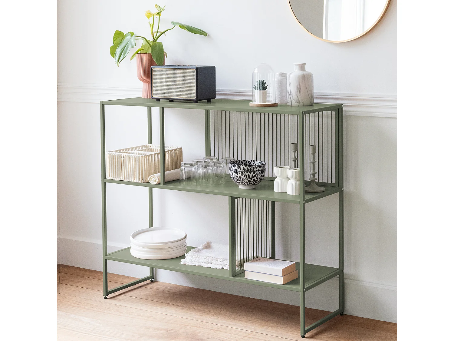 Étagère en métal vert kaki EMILIA - HAPPY GARDEN