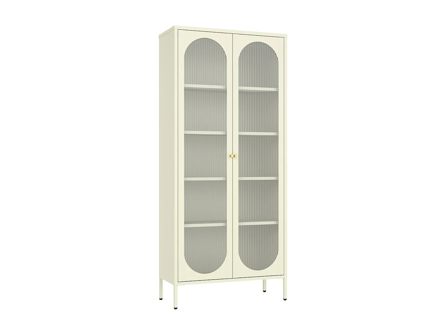 Armoire en métal vert tilleul et verre 180cm YASMINE - HAPPY GARDEN
