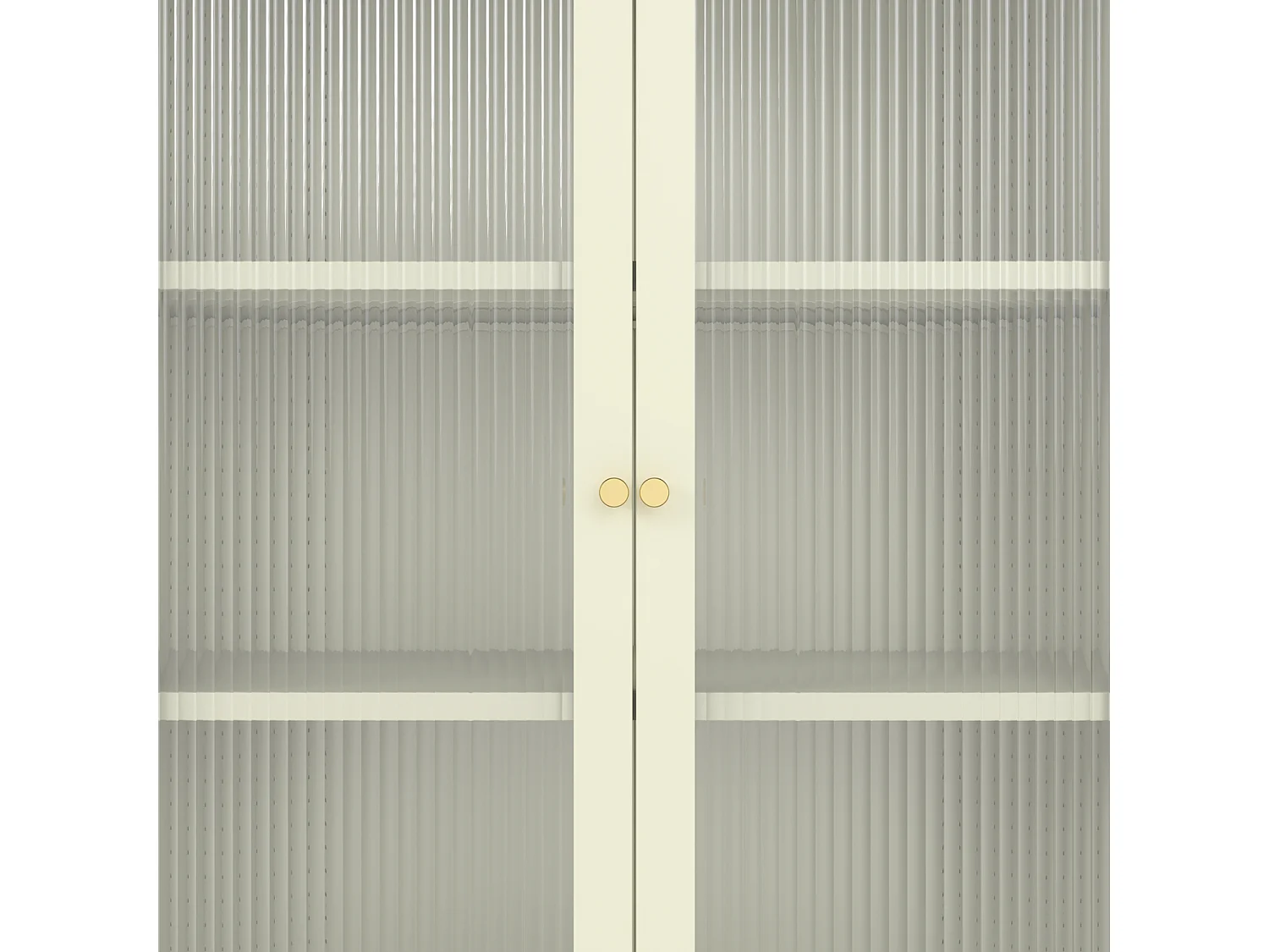 Armoire en métal vert tilleul et verre 180cm YASMINE - HAPPY GARDEN