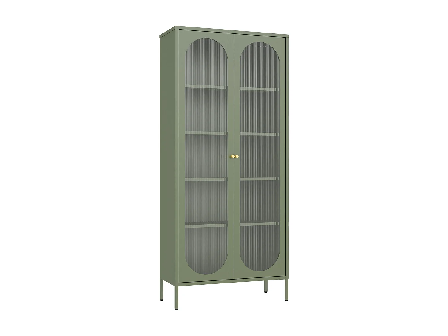 Armoire en métal vert kaki et verre 180cm YASMINE - HAPPY GARDEN