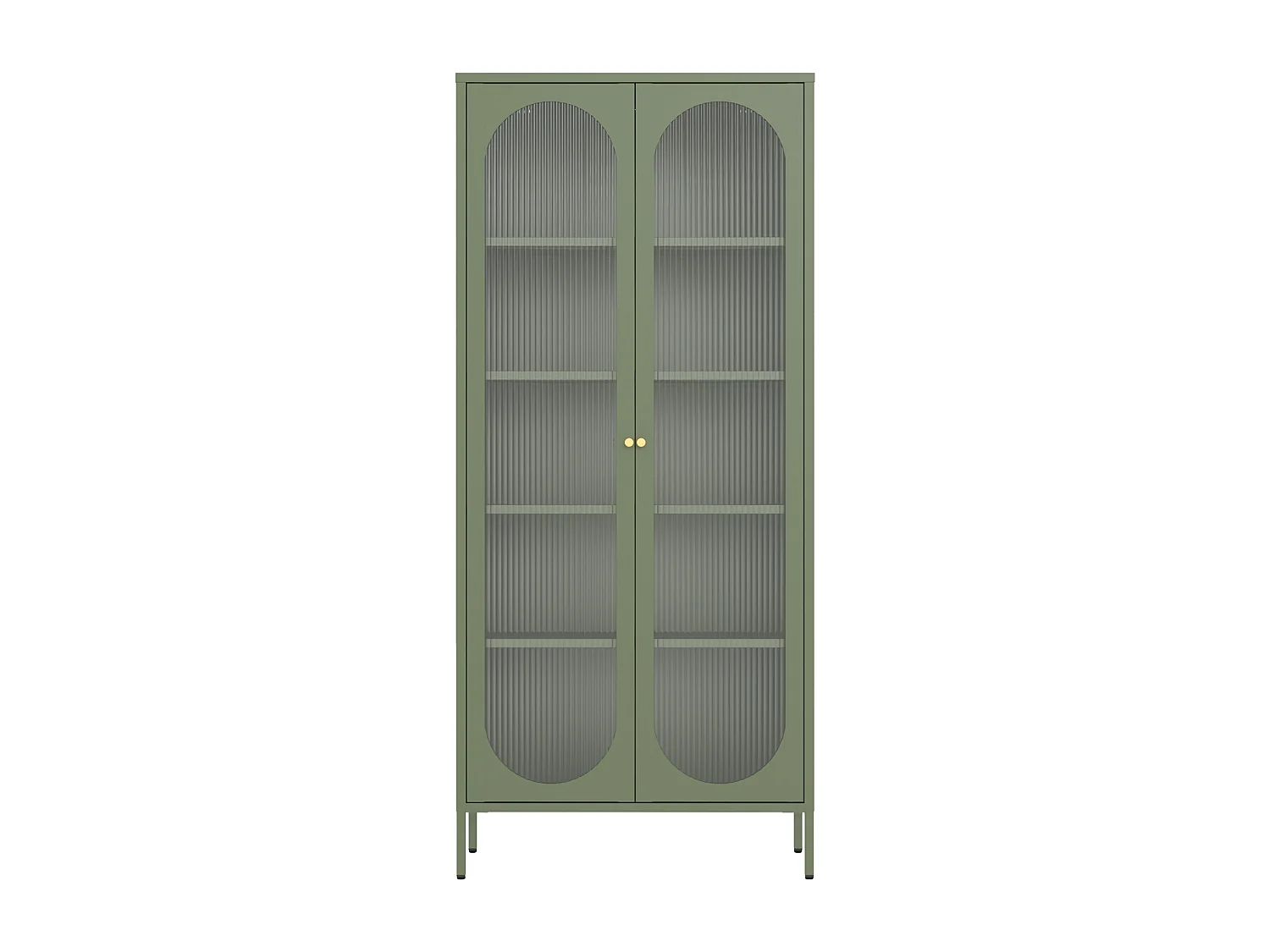 Armoire en métal vert kaki et verre 180cm YASMINE - HAPPY GARDEN