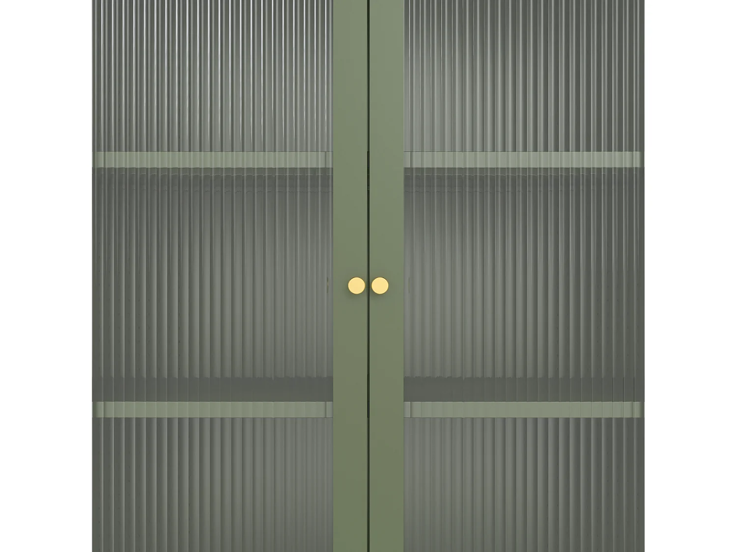 Armoire en métal vert kaki et verre 180cm YASMINE - HAPPY GARDEN