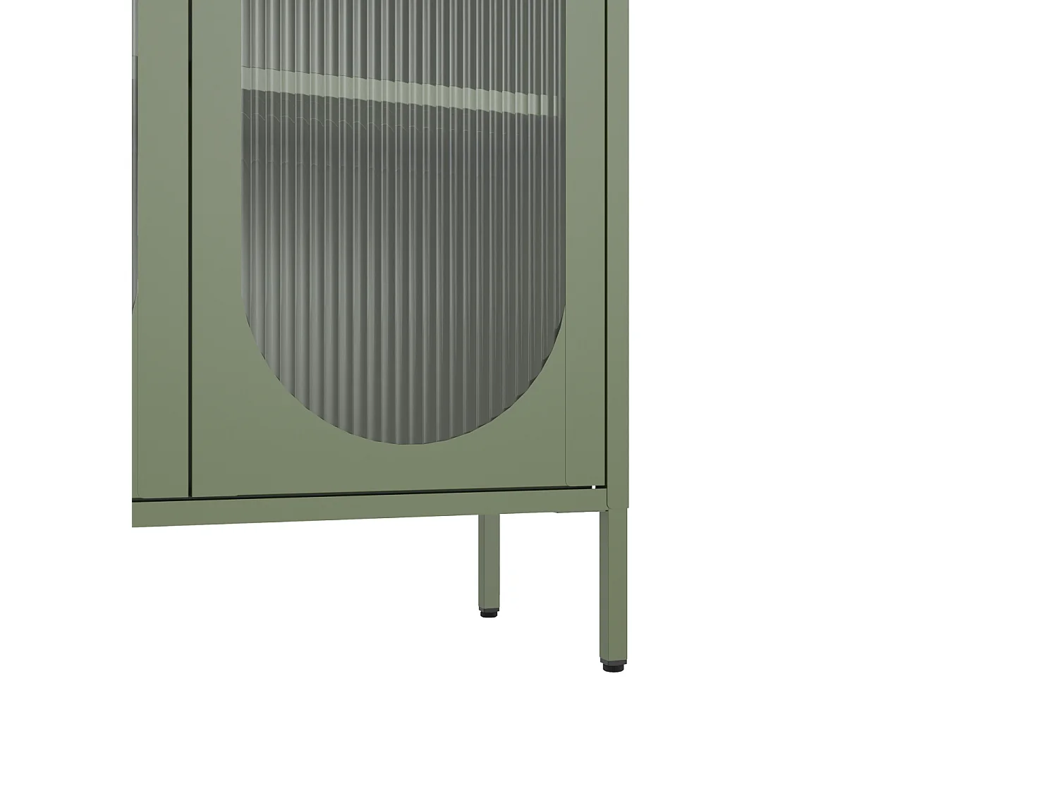 Armoire en métal vert kaki et verre 180cm YASMINE - HAPPY GARDEN