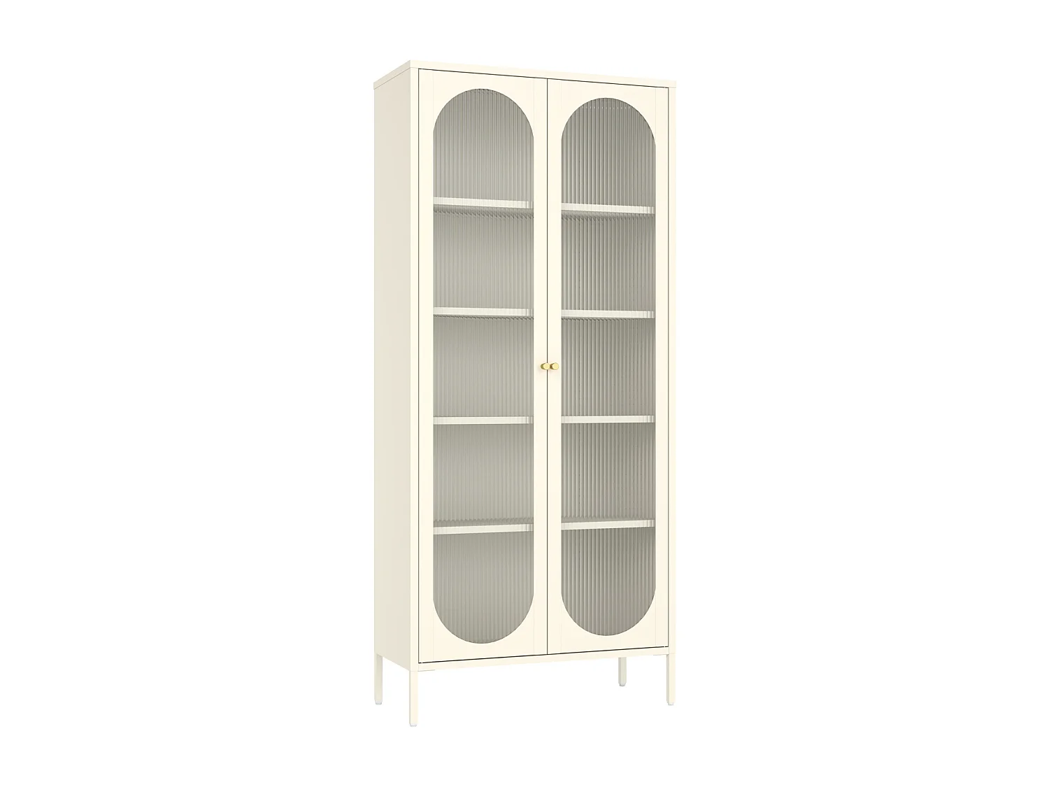 Armoire en métal blanc et verre 180cm YASMINE - HAPPY GARDEN