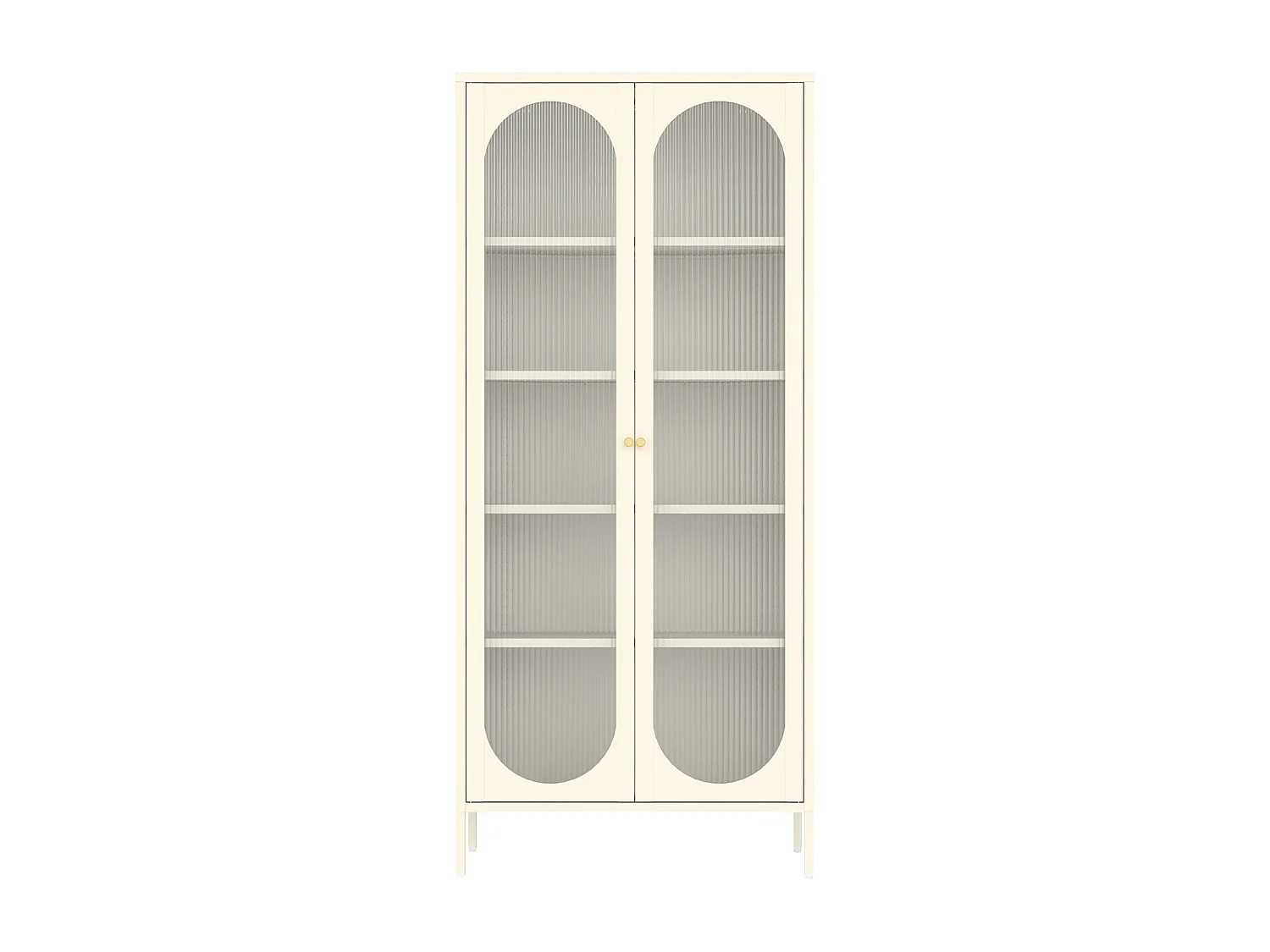 Armoire en métal blanc et verre 180cm YASMINE - HAPPY GARDEN