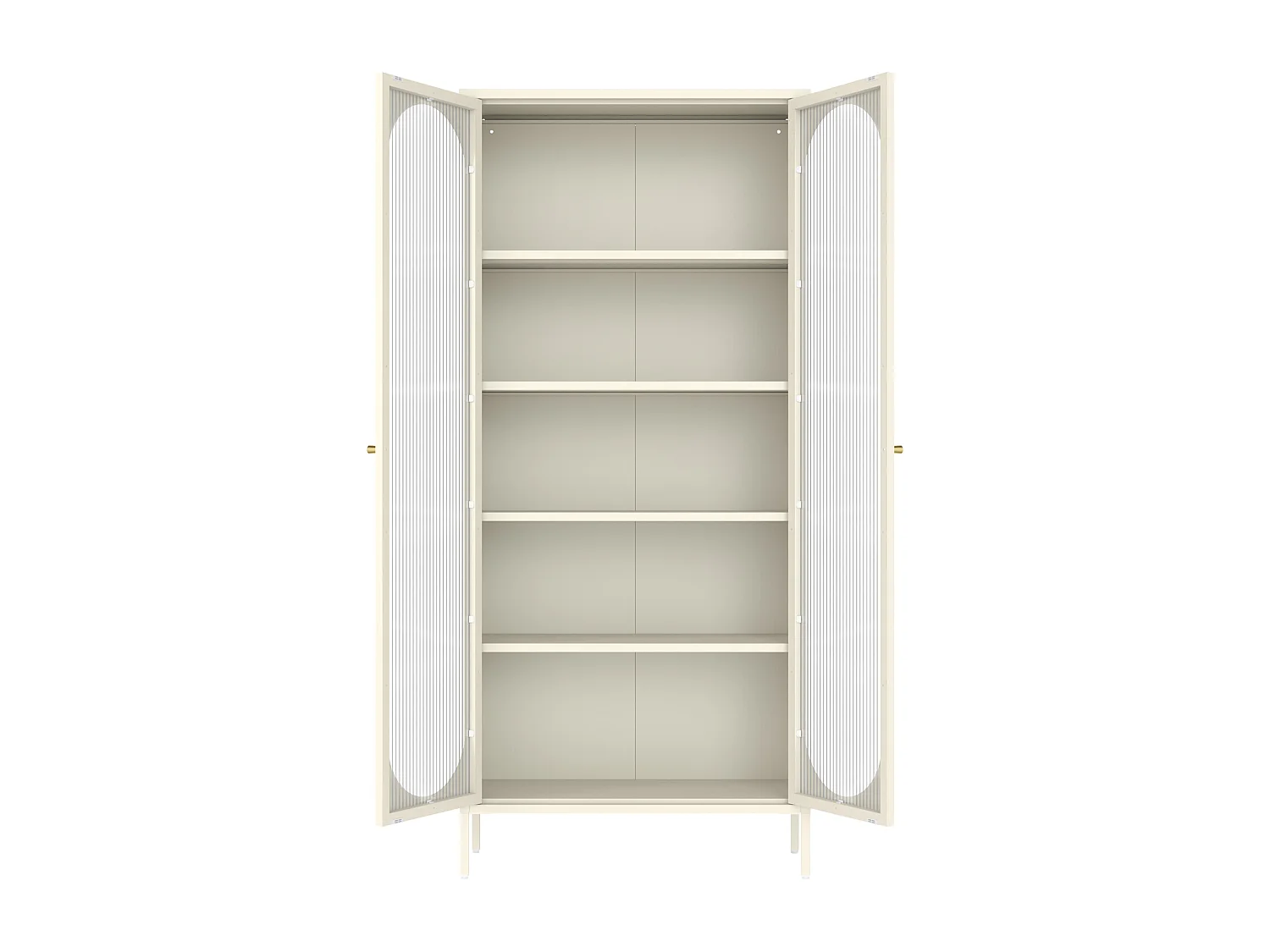 Armoire en métal blanc et verre 180cm YASMINE - HAPPY GARDEN