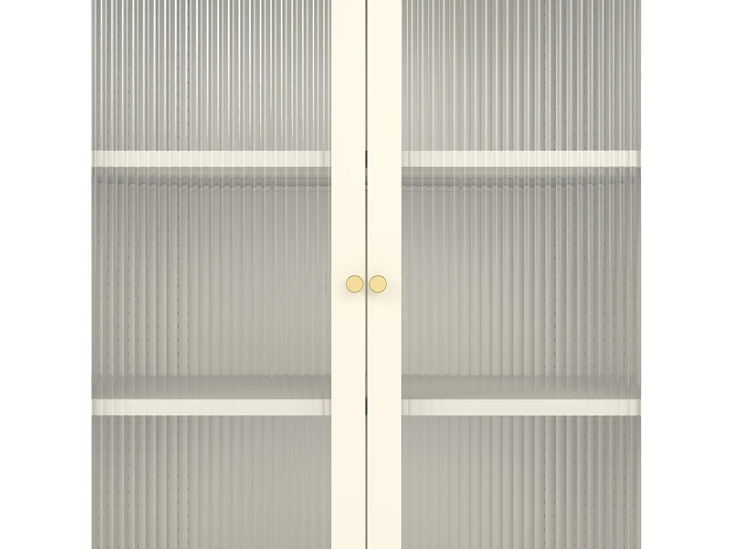 Armoire en métal blanc et verre 180cm YASMINE - HAPPY GARDEN