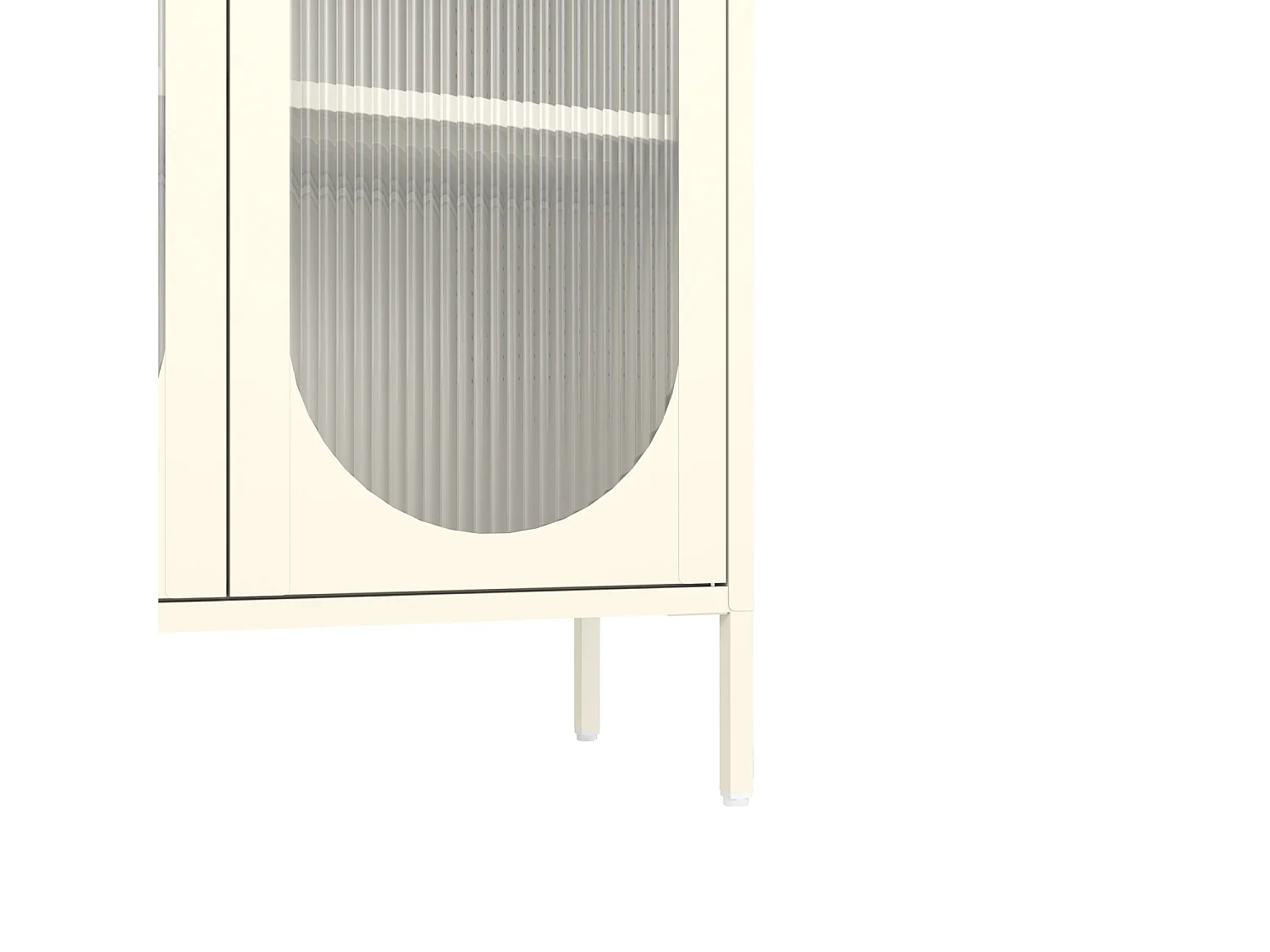 Armoire en métal blanc et verre 180cm YASMINE - HAPPY GARDEN