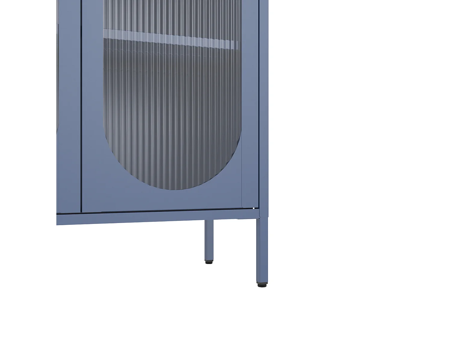 Armoire en métal bleu gris et verre 180cm YASMINE - HAPPY GARDEN