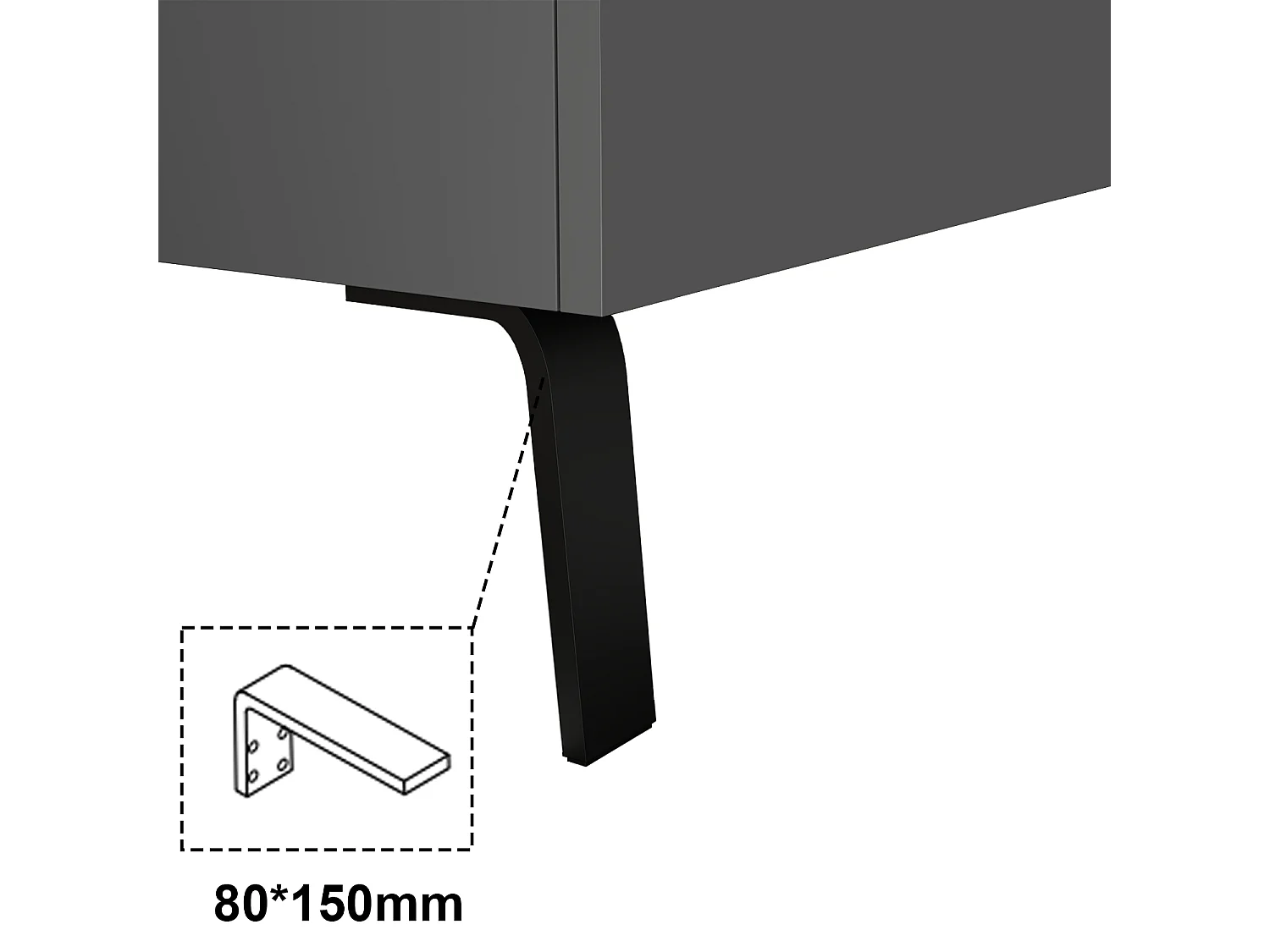 Ensemble meuble anthracite et vasque L.60cm 3 tiroirs + colonne haute + Armoire salle de bain avec miroir