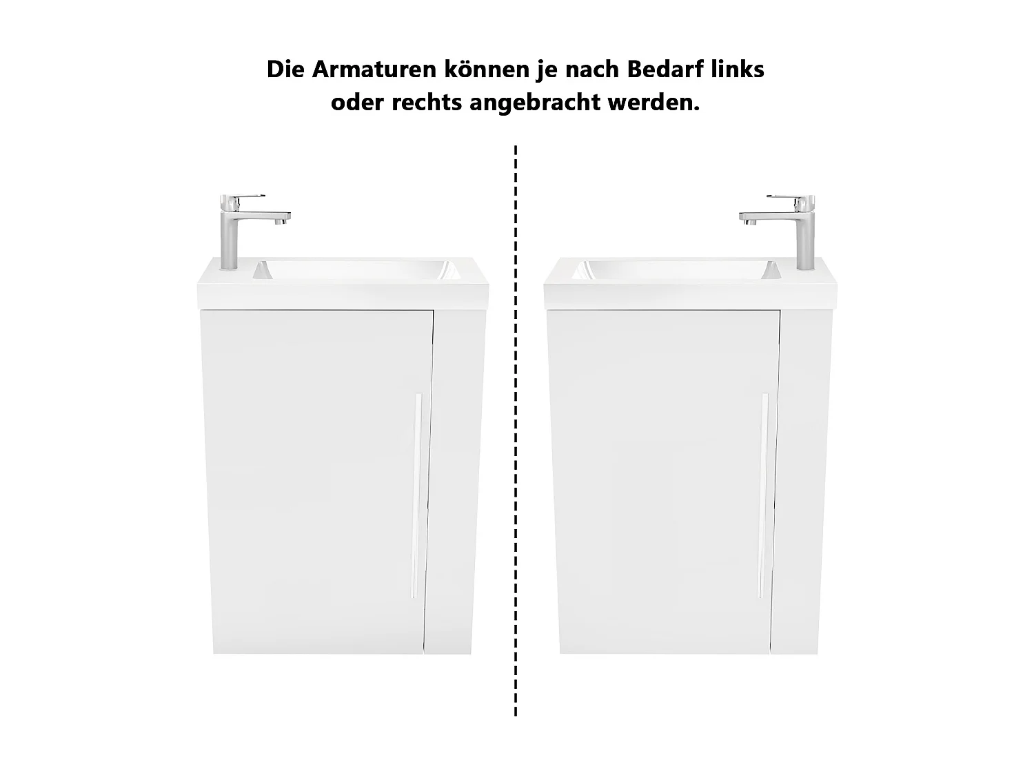 Lavabo encastré en résine effet pierre sans robinet, Dimensions : 40 cm (L) x 10 cm (H) x 40 cm (P), Blanc