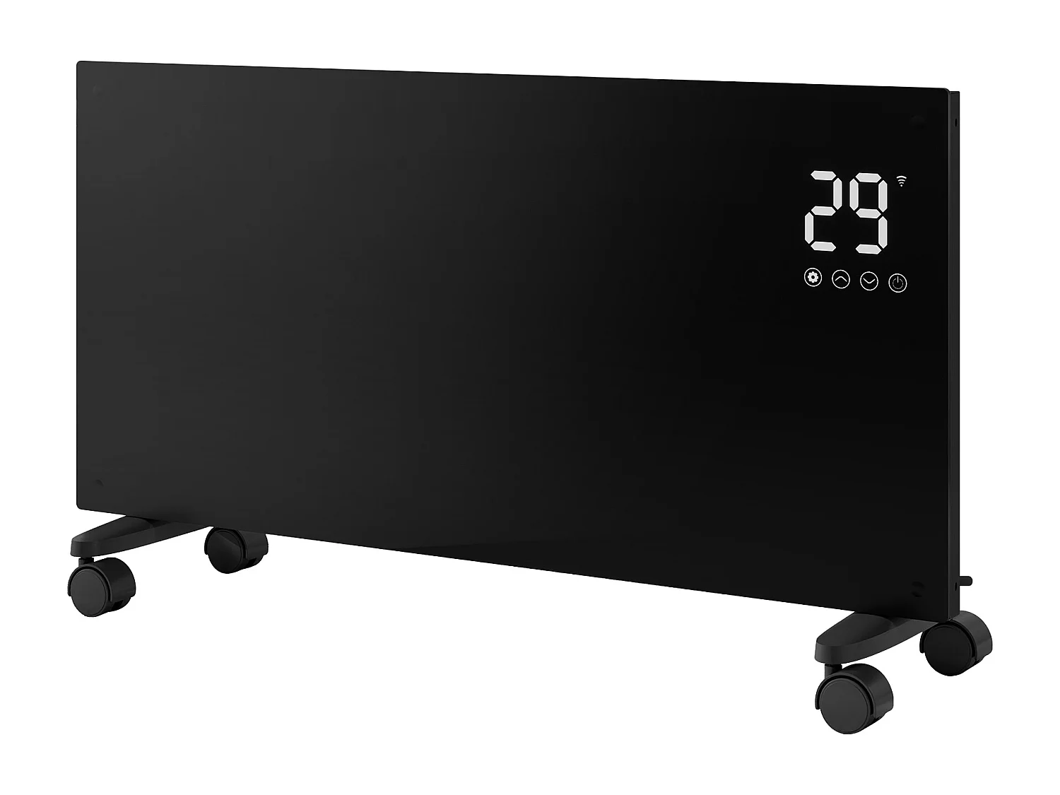 Radiateur électrique - Mobile ou mural - L48,6 x H40 x P7 cm - 1000W WiFi -Noir