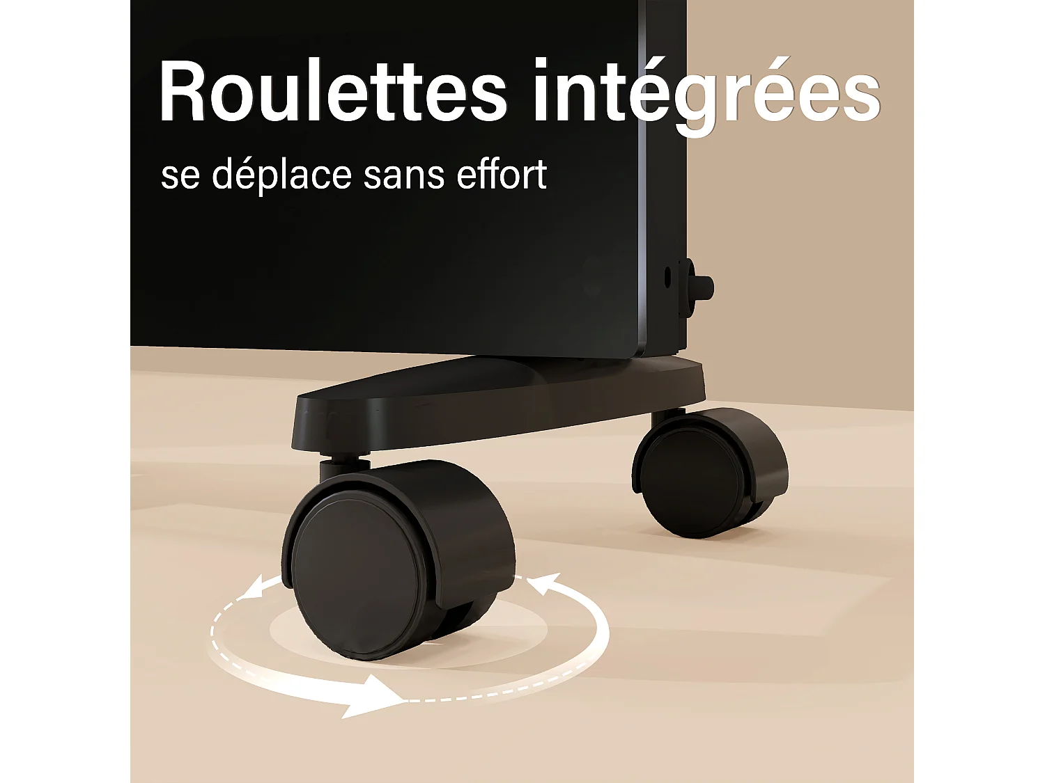 Radiateur électrique  - Mobile ou mural - L85,6 x H40 x P7 cm - 2000W WiFi - Blanc
