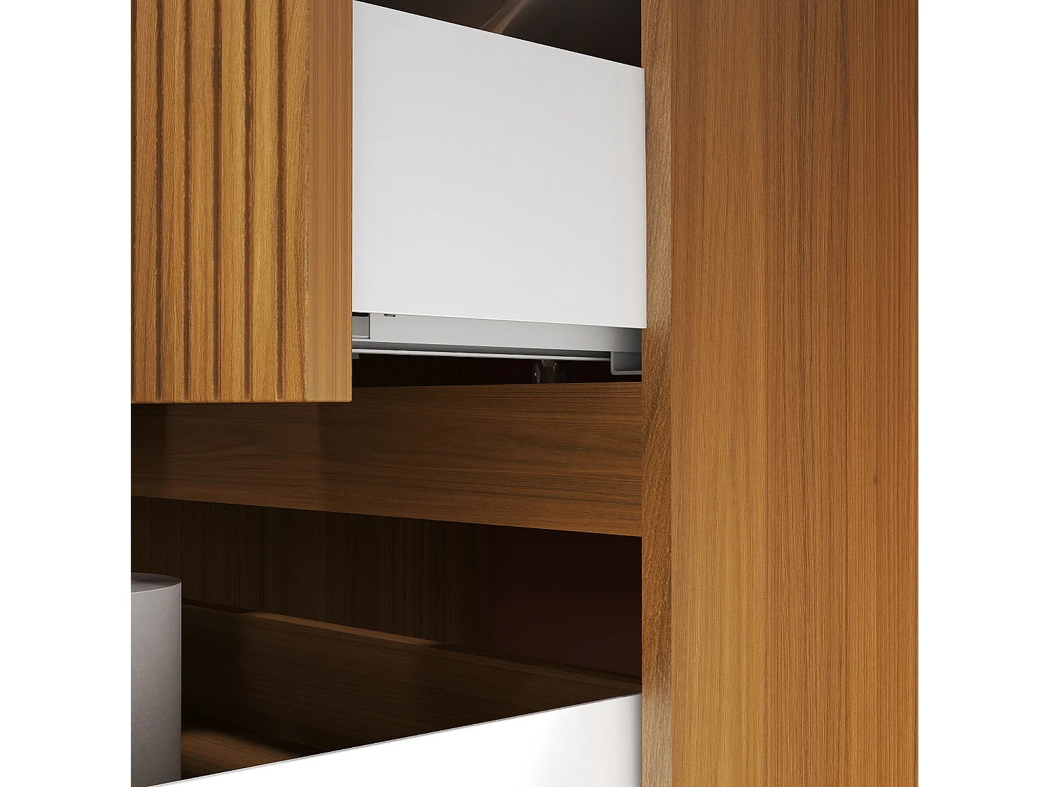 AICA SARL. Meuble de salle de bain suspendu 120 cm Noyer + 4 tiroirs, avec Poignées - sans compter vasque